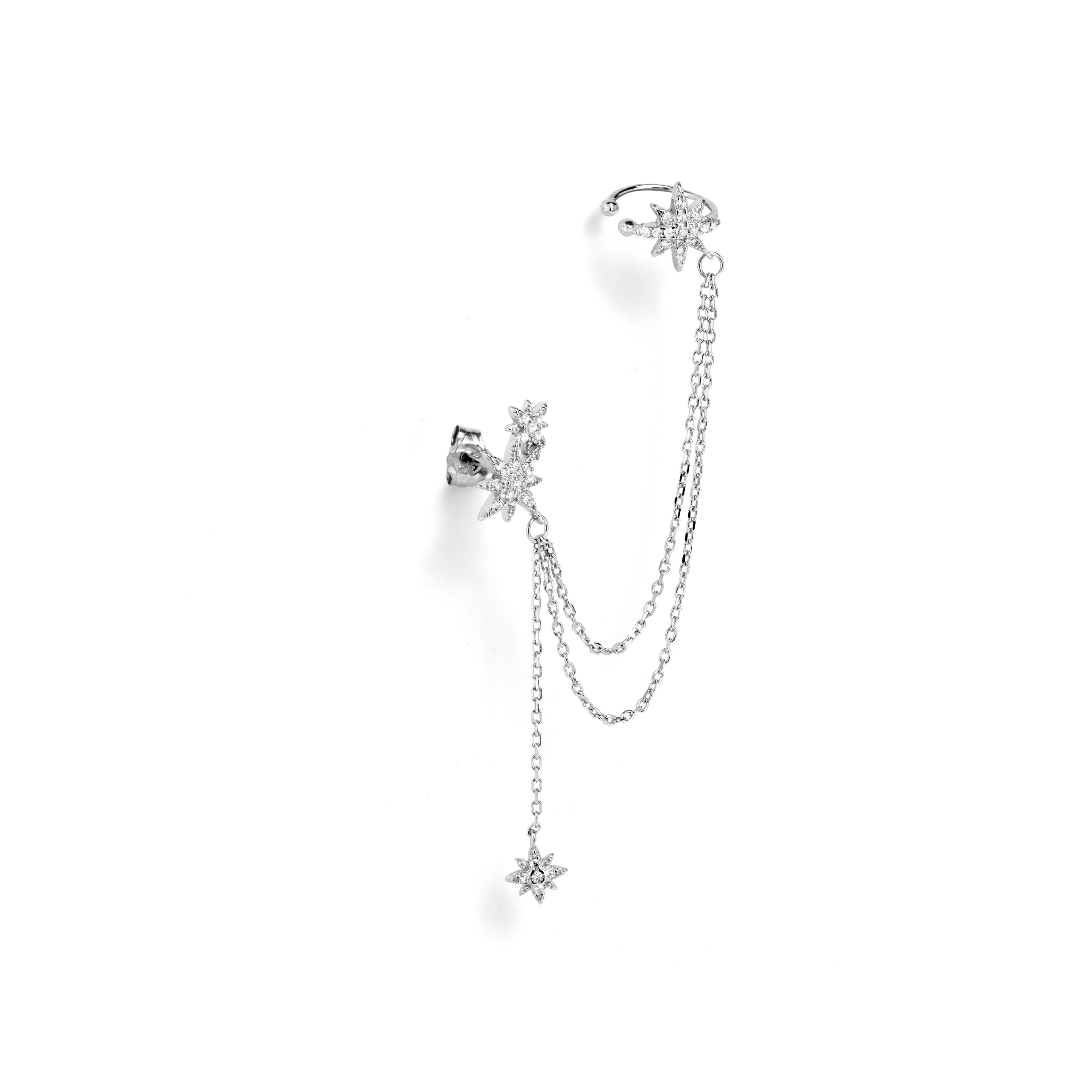 Piercing in Argento Sterling 925 con Zirconia Cubica brillante finitura in rodio - Khure