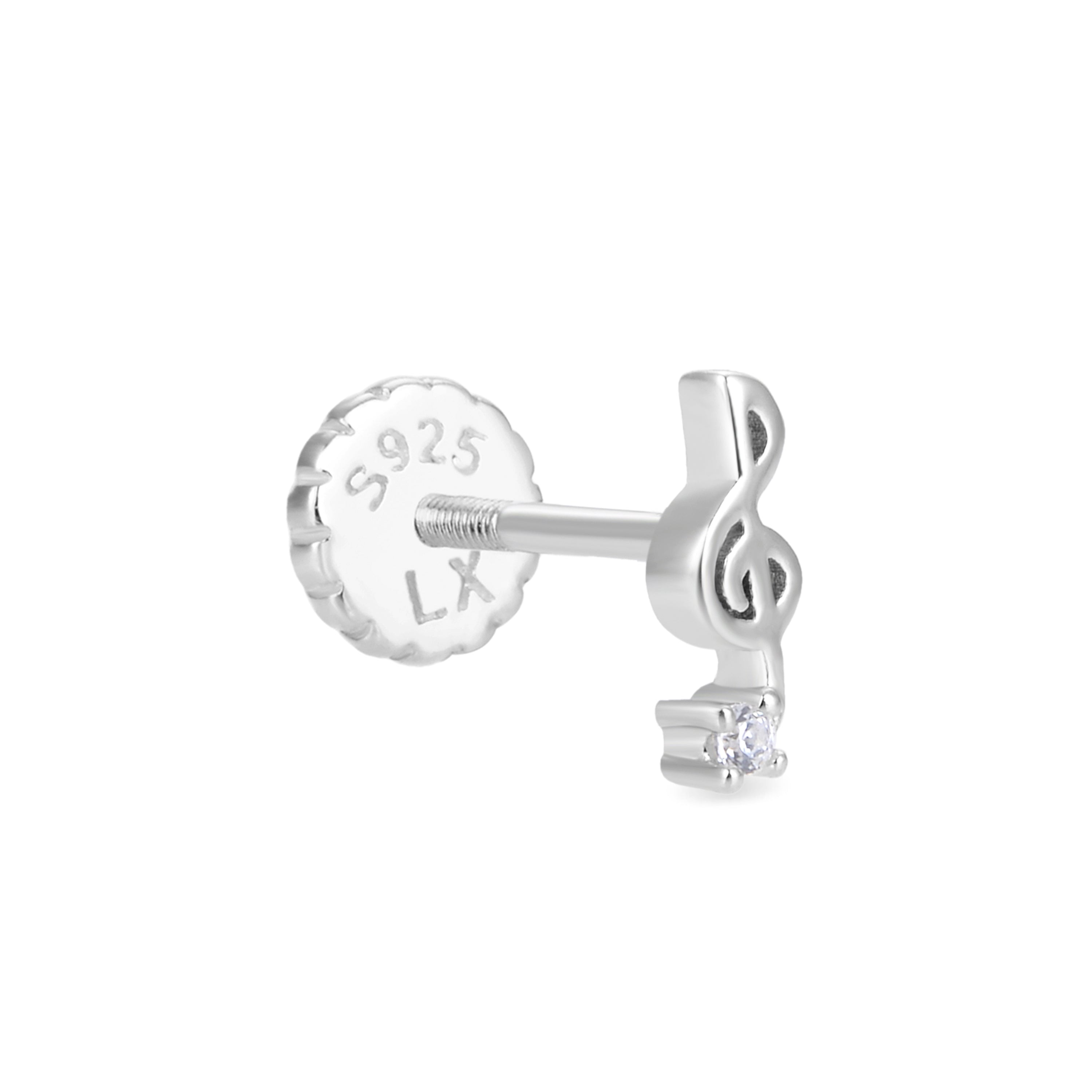 Piercing in Argento Sterling 925 con Zirconia Cubica brillante finitura in rodio - Tiha