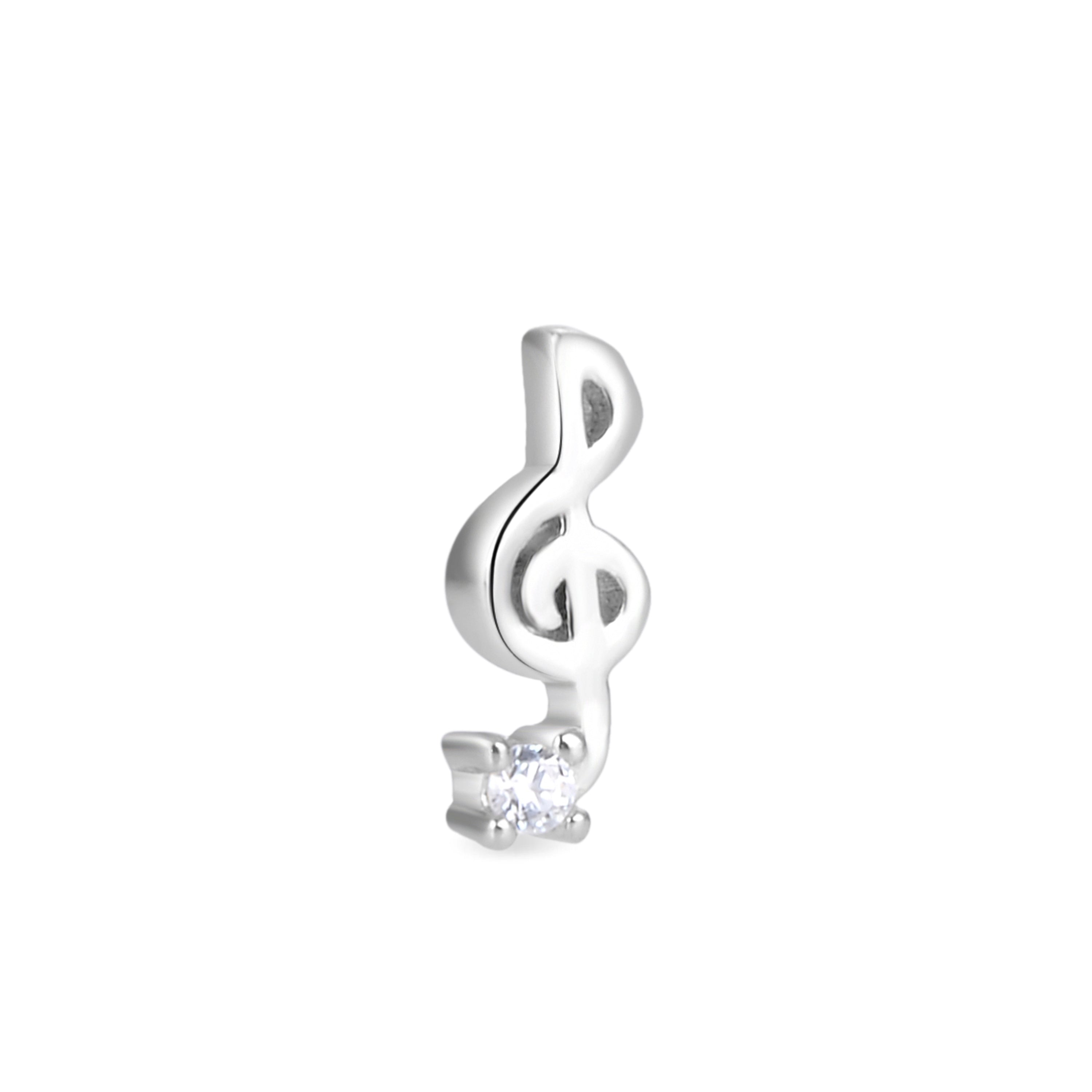 Piercing in Argento Sterling 925 con Zirconia Cubica brillante finitura in rodio - Tiha
