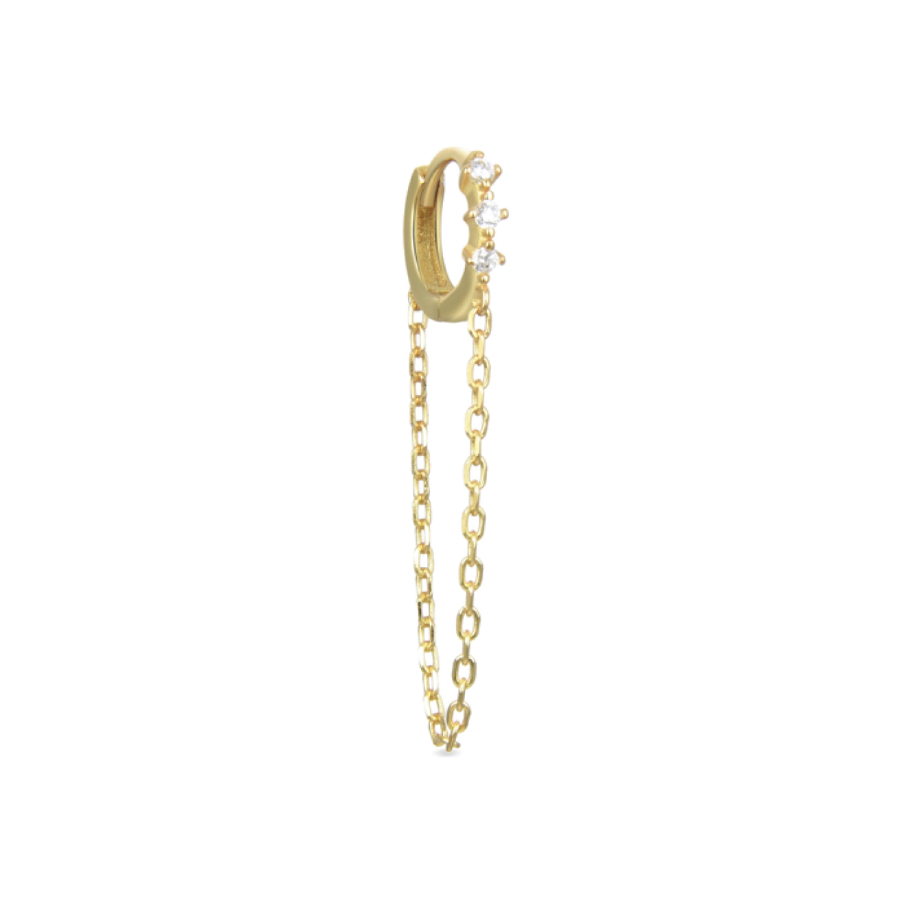 Piercing aus 925er Sterlingsilber mit funkelndem Zirkonia, vergoldet mit 18K Gelbgold - Lanuh