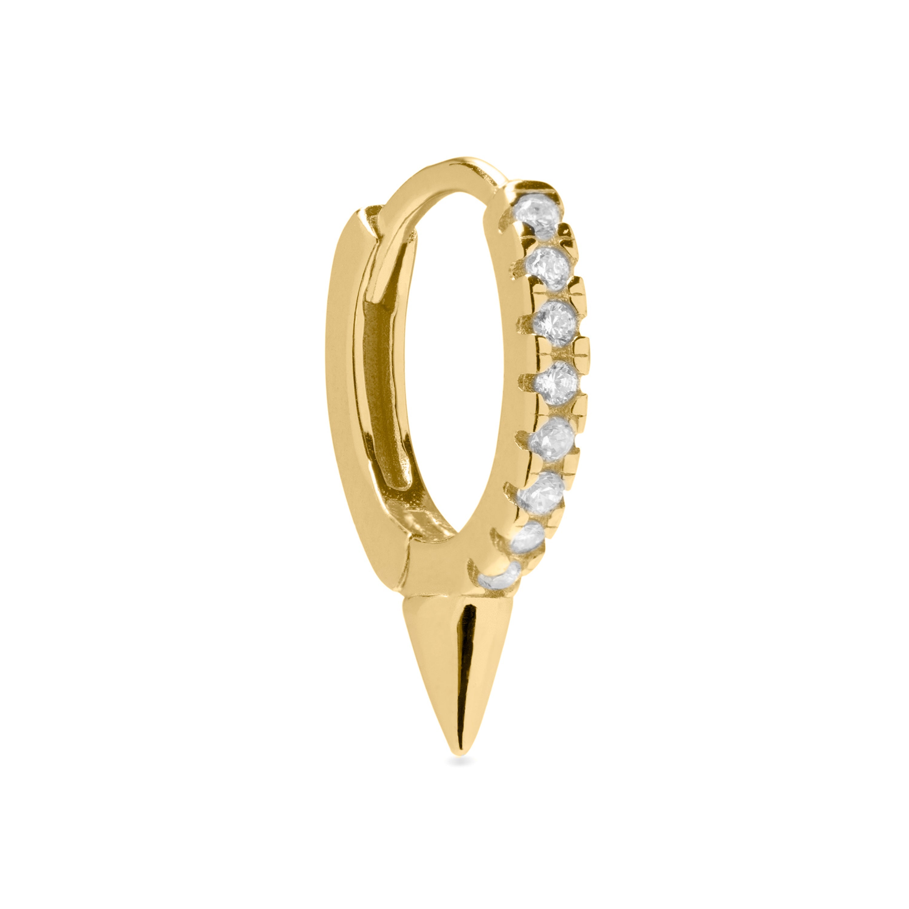 Piercing aus 925er Sterlingsilber mit funkelndem Zirkonia, vergoldet mit 18K Gelbgold - Irosh
