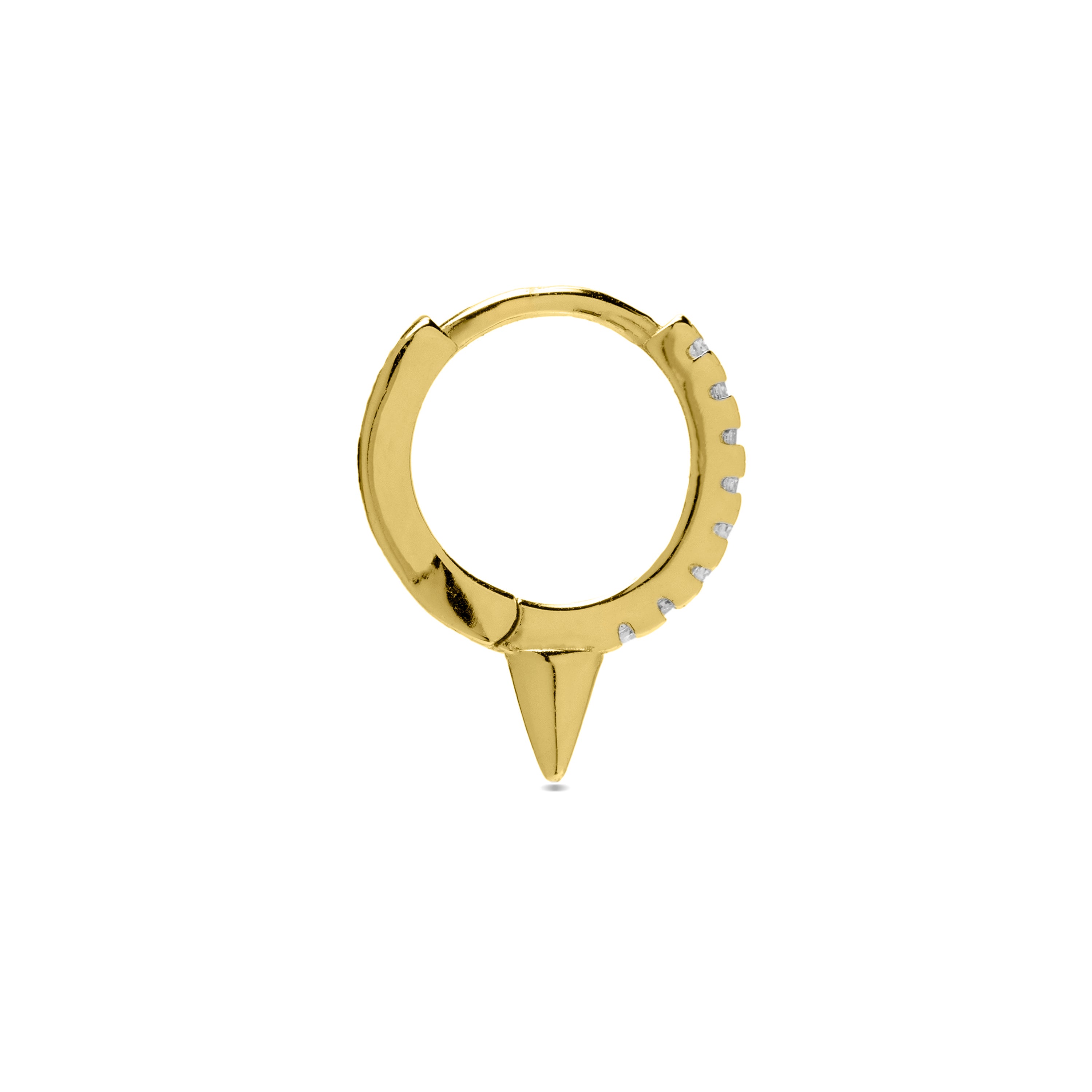 Piercing aus 925er Sterlingsilber mit funkelndem Zirkonia, vergoldet mit 18K Gelbgold - Irosh