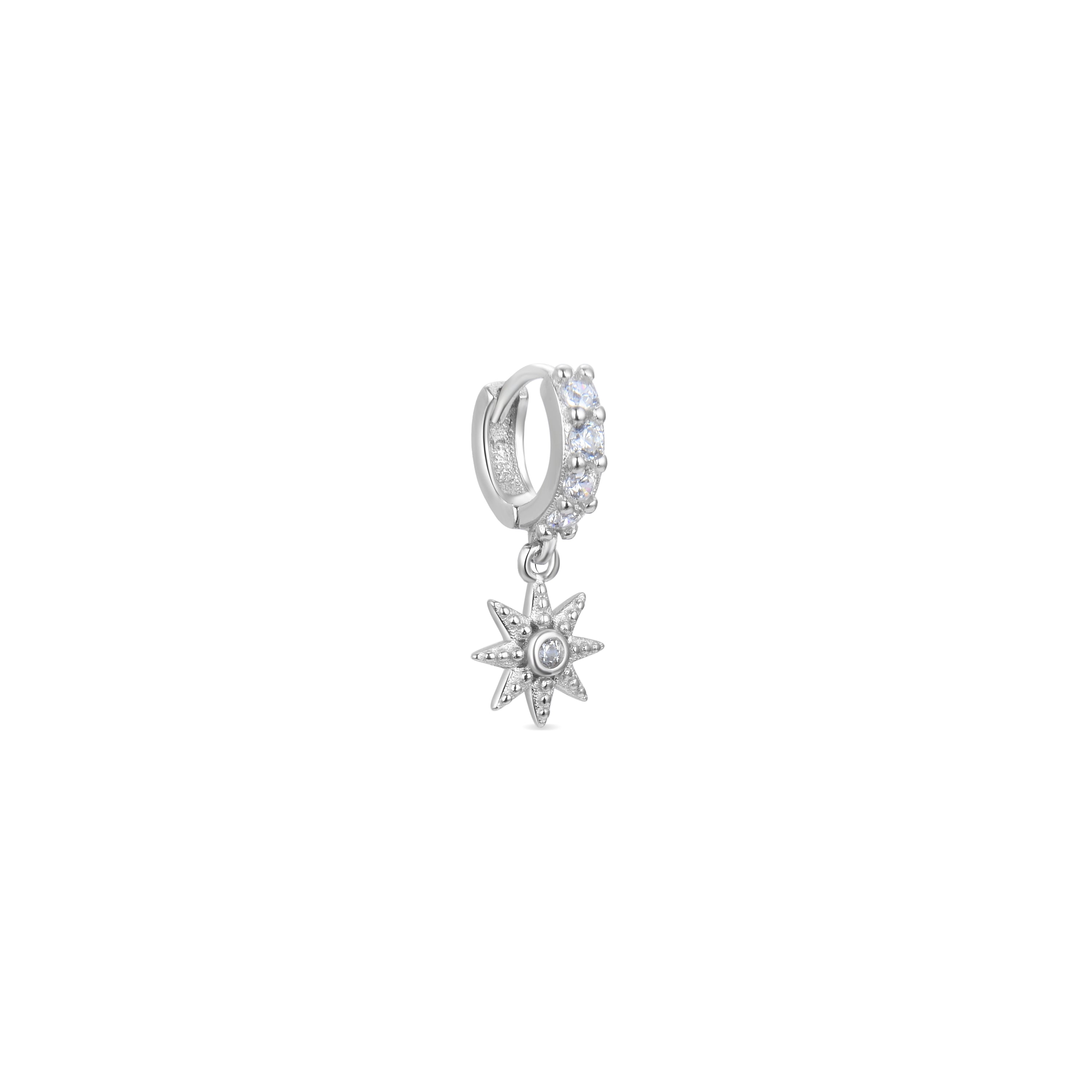 Piercing in Argento Sterling 925 con Zirconia Cubica brillante finitura in rodio - Kaiwise