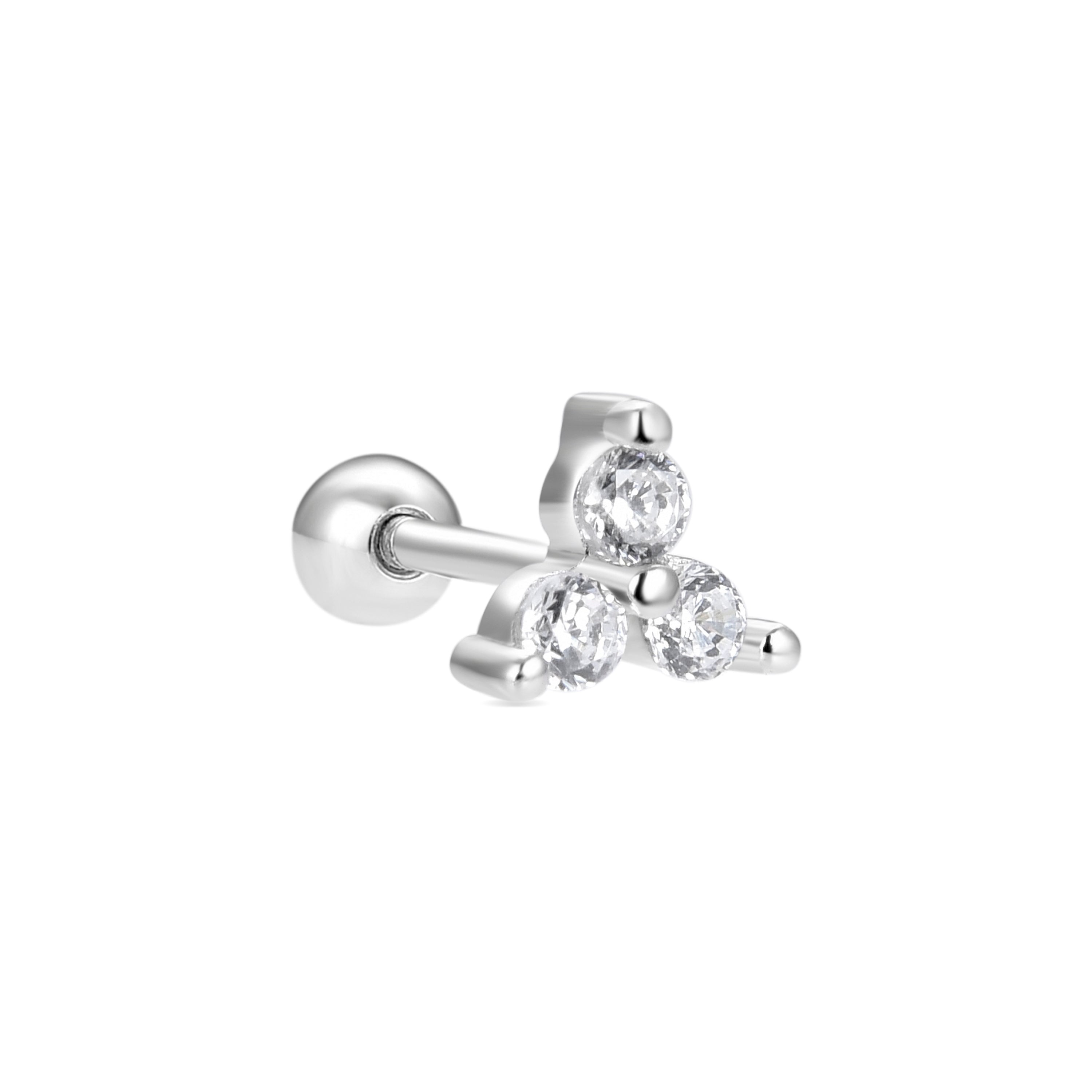 Piercing in Argento Sterling 925 con Zirconia Cubica brillante finitura in rodio - Thyshay