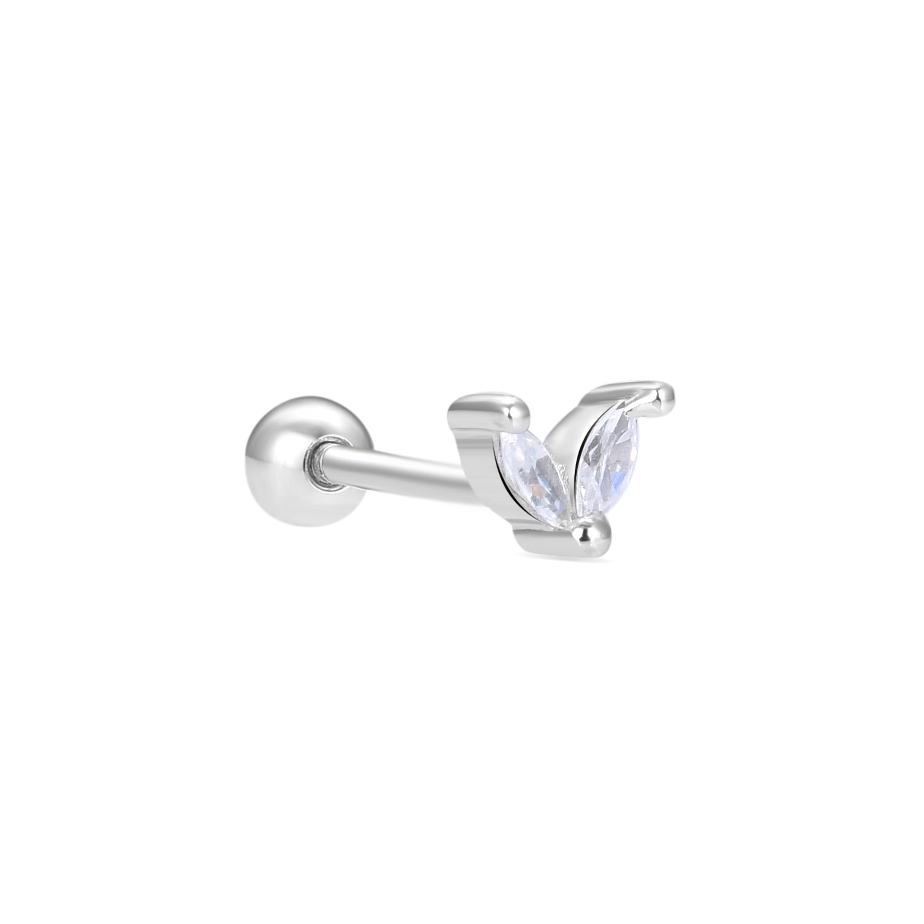 Piercing in Argento Sterling 925 con Zirconia Cubica brillante finitura in rodio - Lilxa