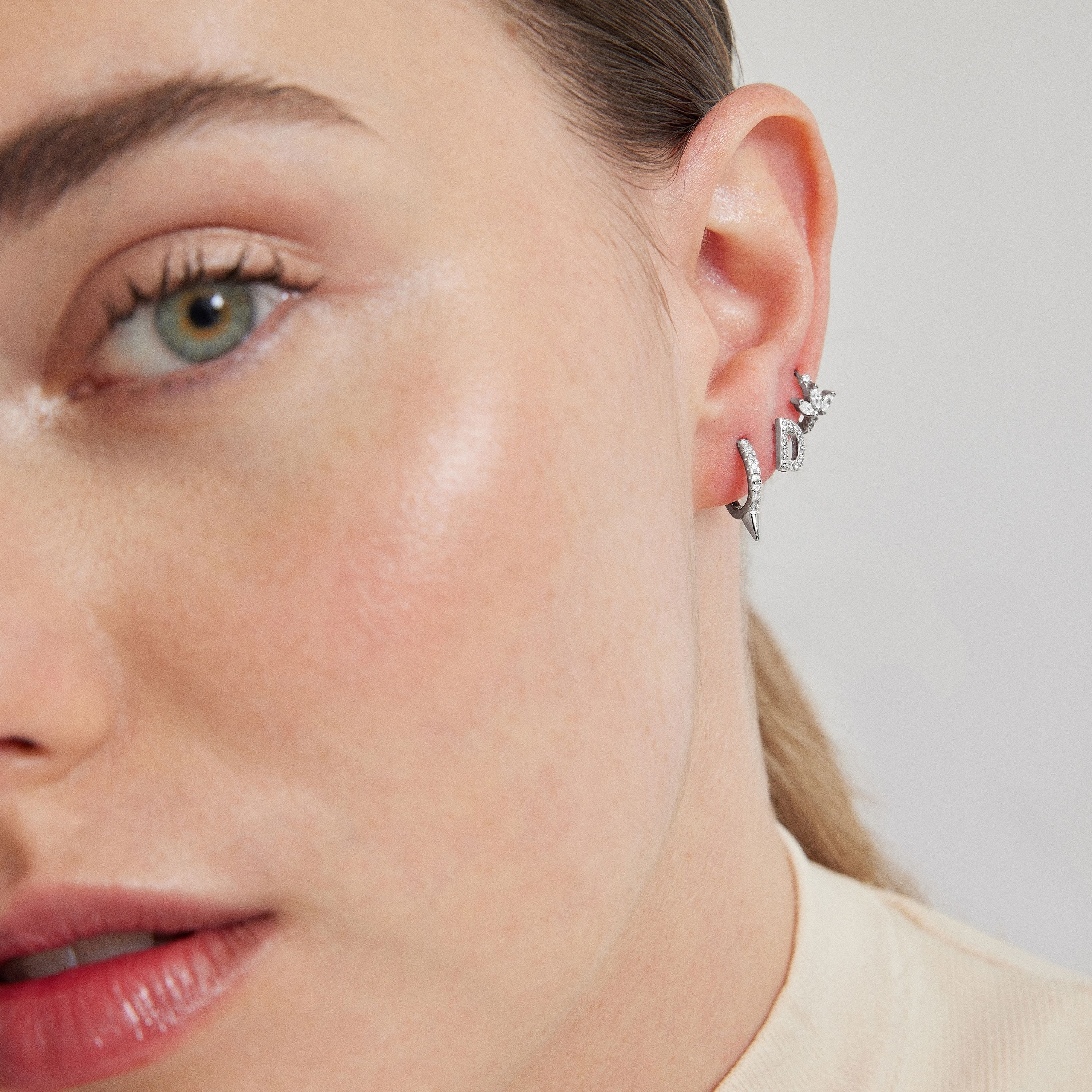 Piercing in Argento Sterling 925 con Zirconia Cubica brillante finitura in rodio - Lilxa