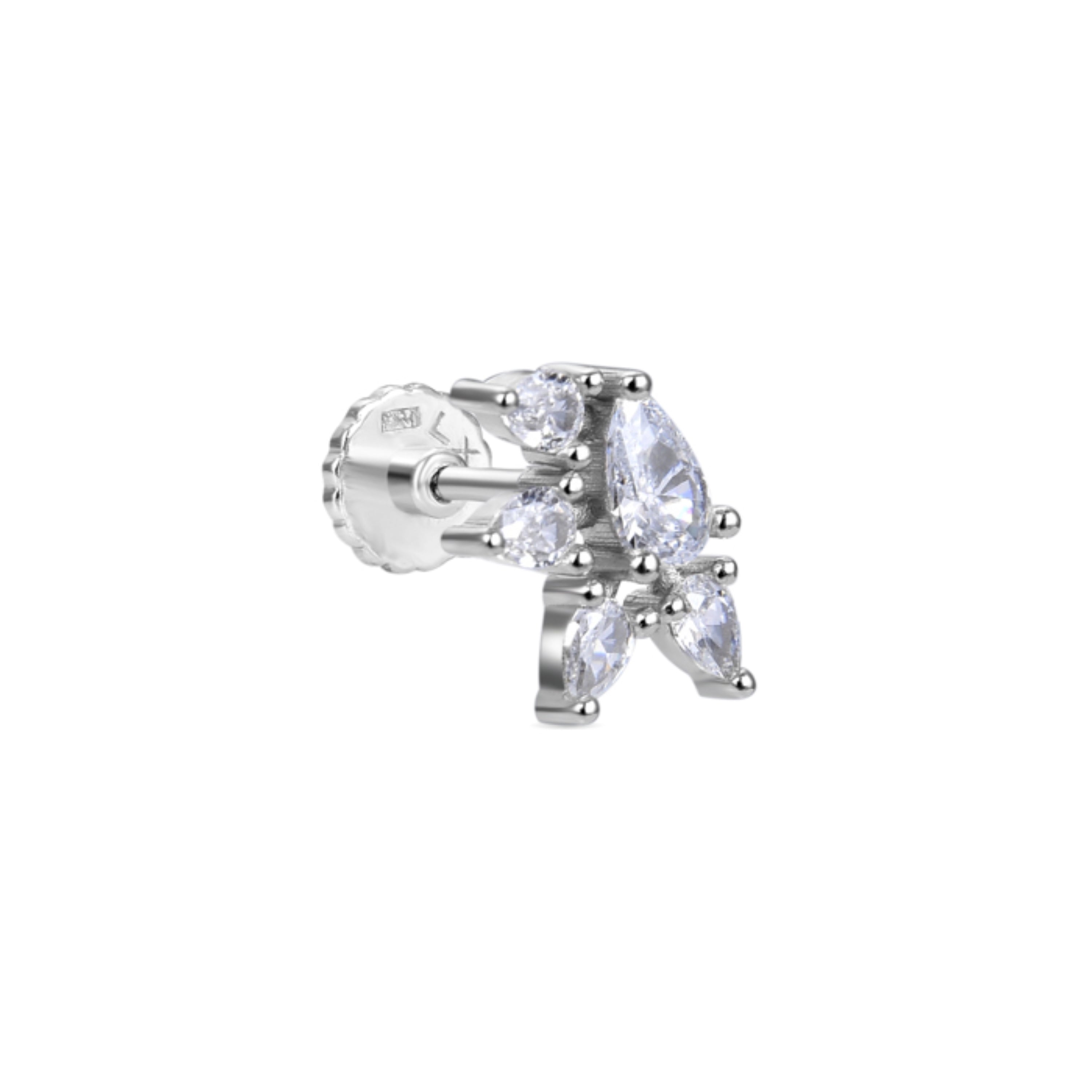Piercing in Argento Sterling 925 con Zirconia Cubica brillante finitura in rodio - Sipet