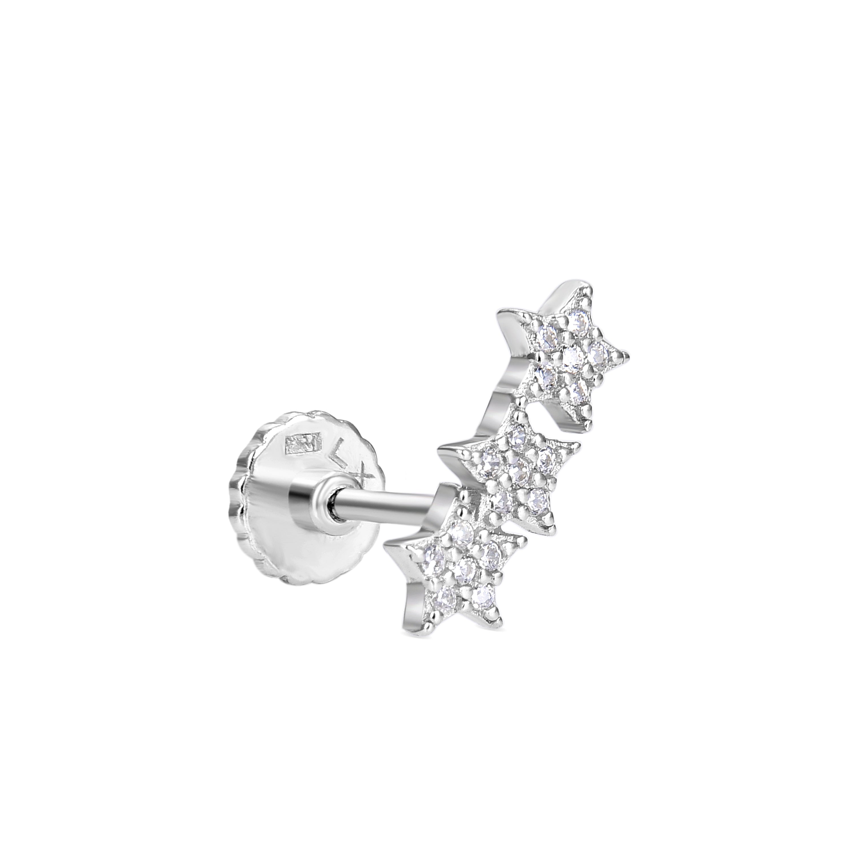 Piercing in Argento Sterling 925 con Zirconia Cubica brillante finitura in rodio - Lothi