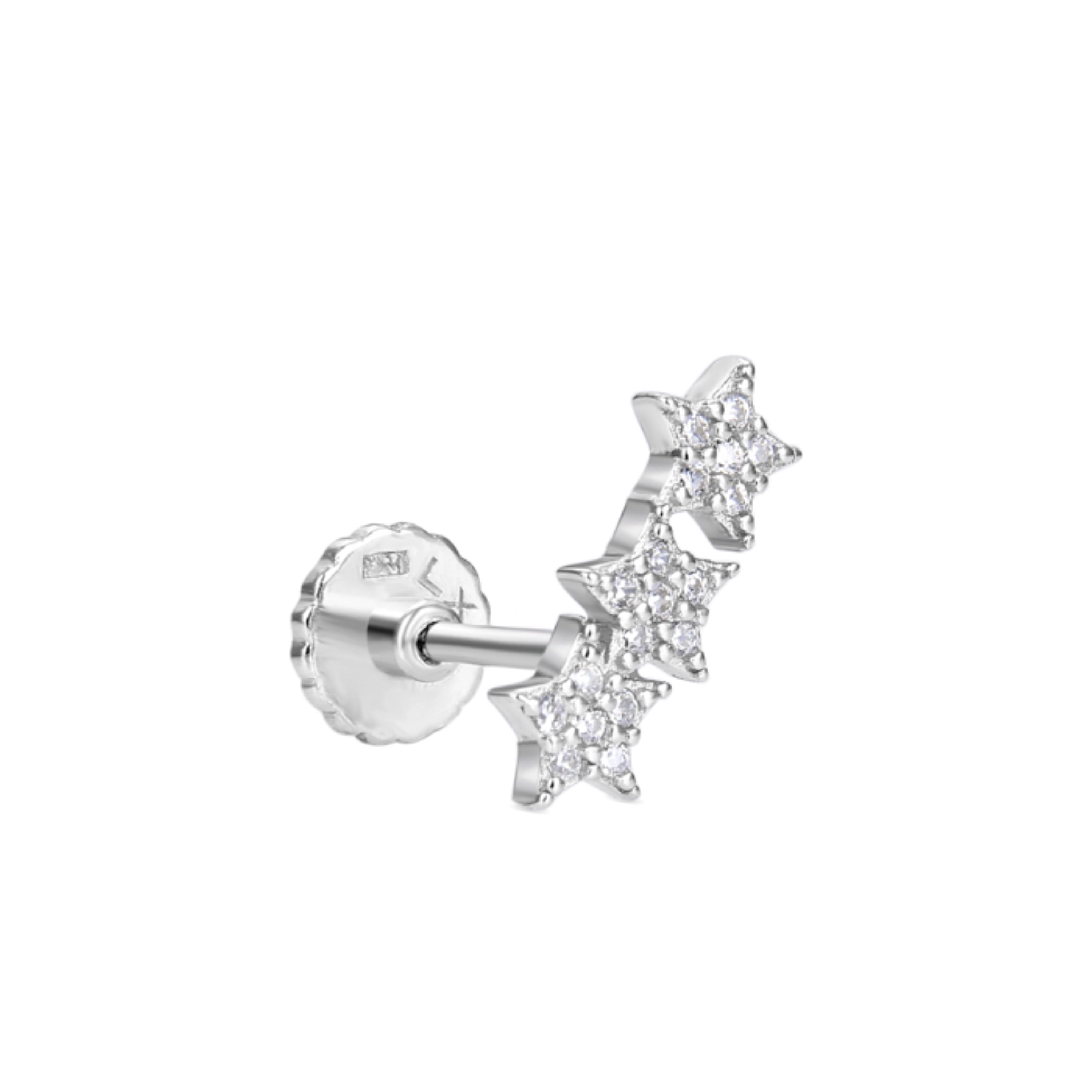 Piercing in Argento Sterling 925 con Zirconia Cubica brillante finitura in rodio - Lothi