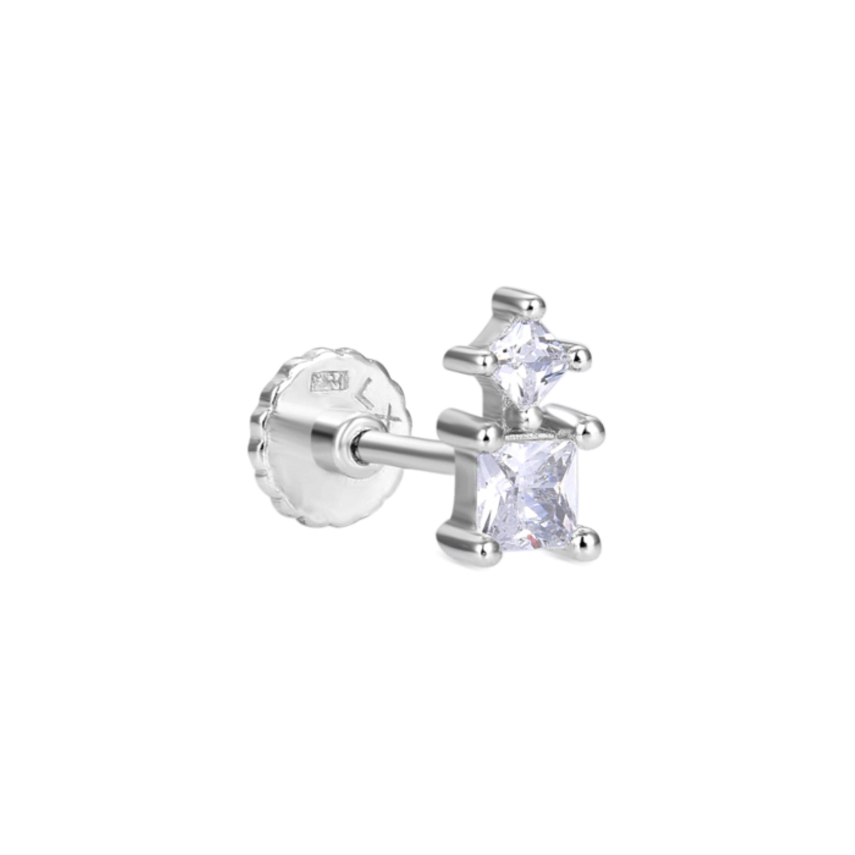 Piercing in Argento Sterling 925 con Zirconia Cubica brillante finitura in rodio - Ydir