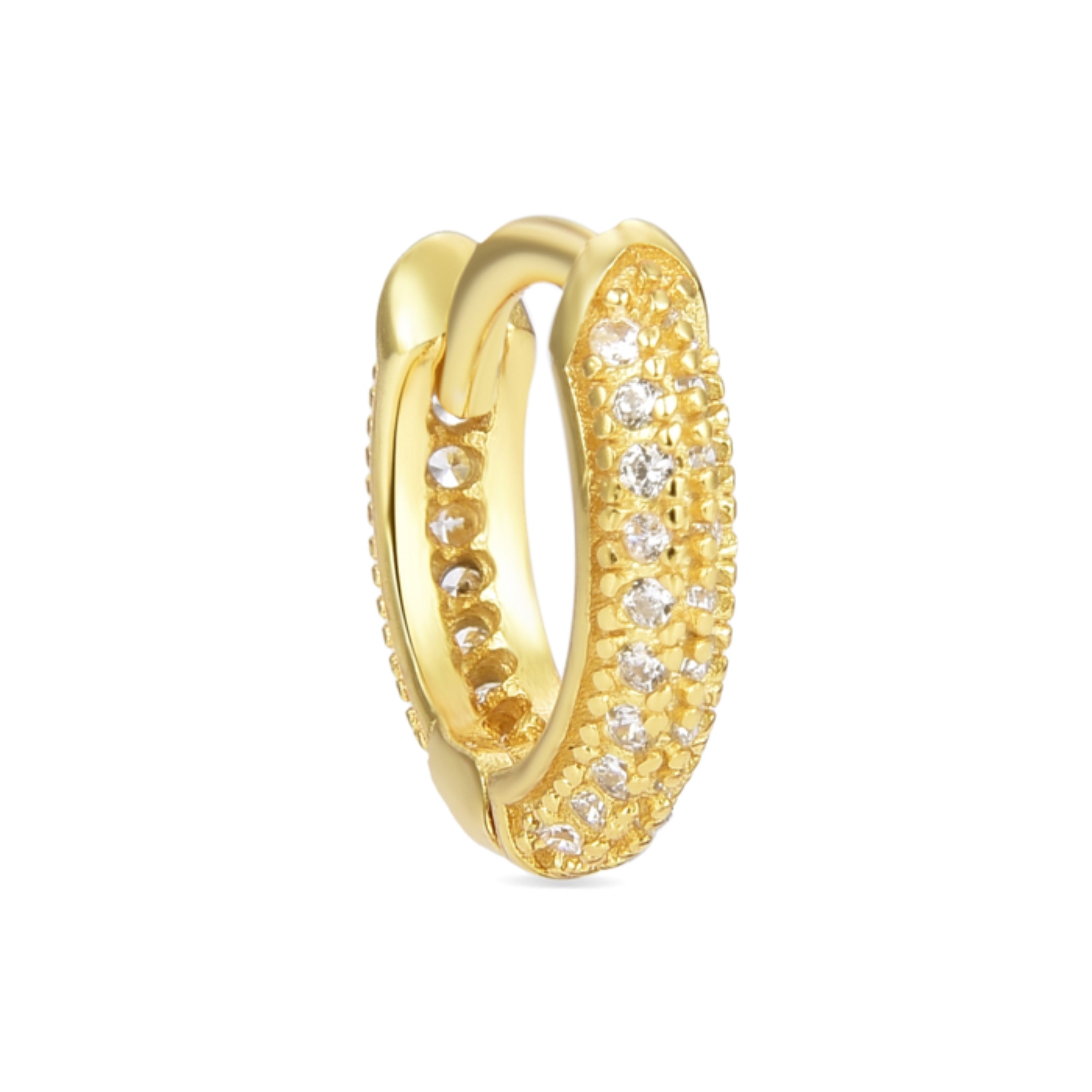 Piercing aus 925er Sterlingsilber mit funkelndem Zirkonia, vergoldet mit 18K Gelbgold - Tay
