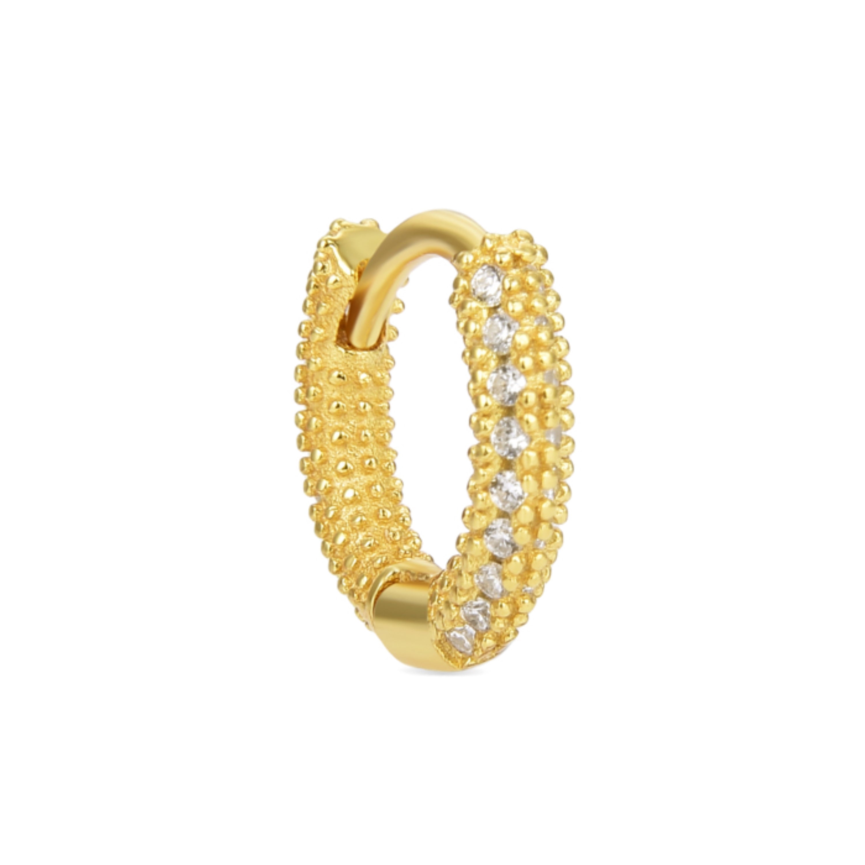 Piercing aus 925er Sterlingsilber mit funkelndem Zirkonia, vergoldet mit 18K Gelbgold - Zulyt