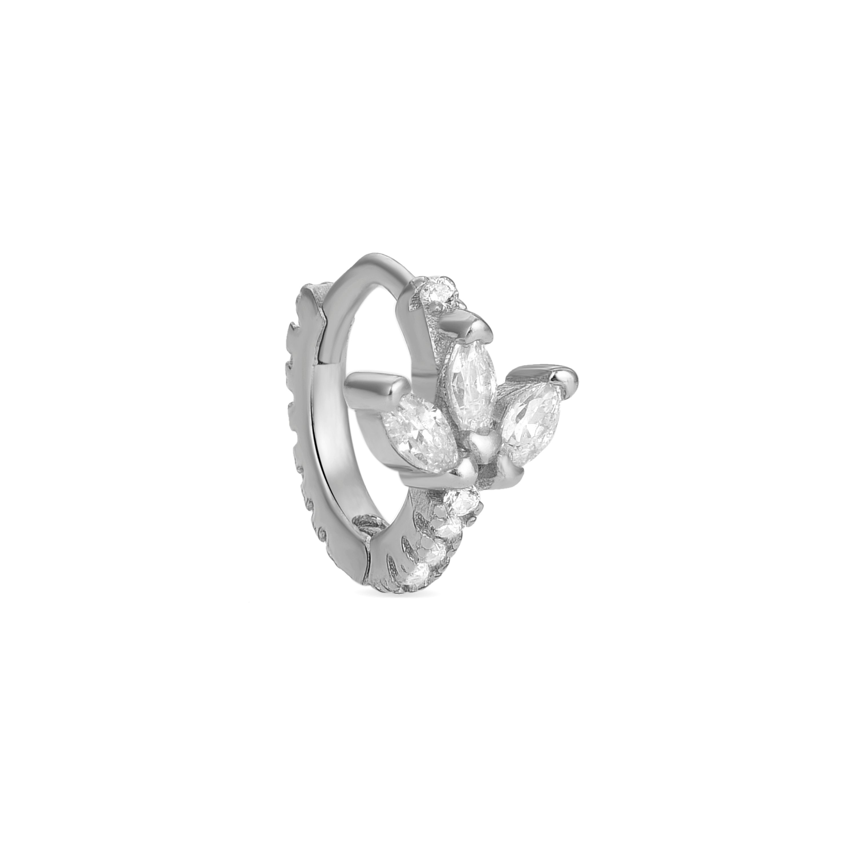Piercing in Argento Sterling 925 con Zirconia Cubica brillante finitura in rodio - Netwi