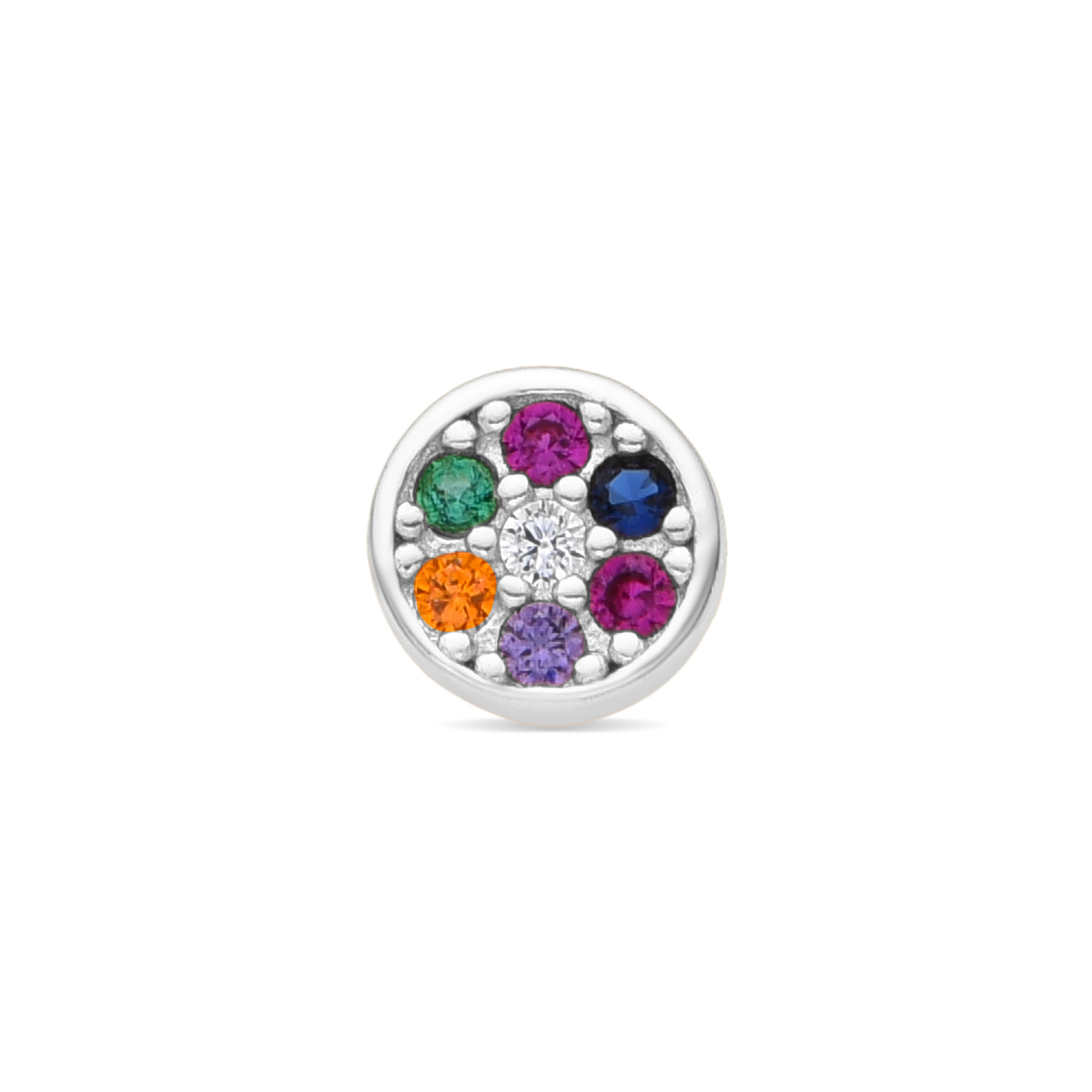 Piercing aus 925er Sterlingsilber und mehrfarbiger Zirkonia mit Rhodium-Finish - Nero