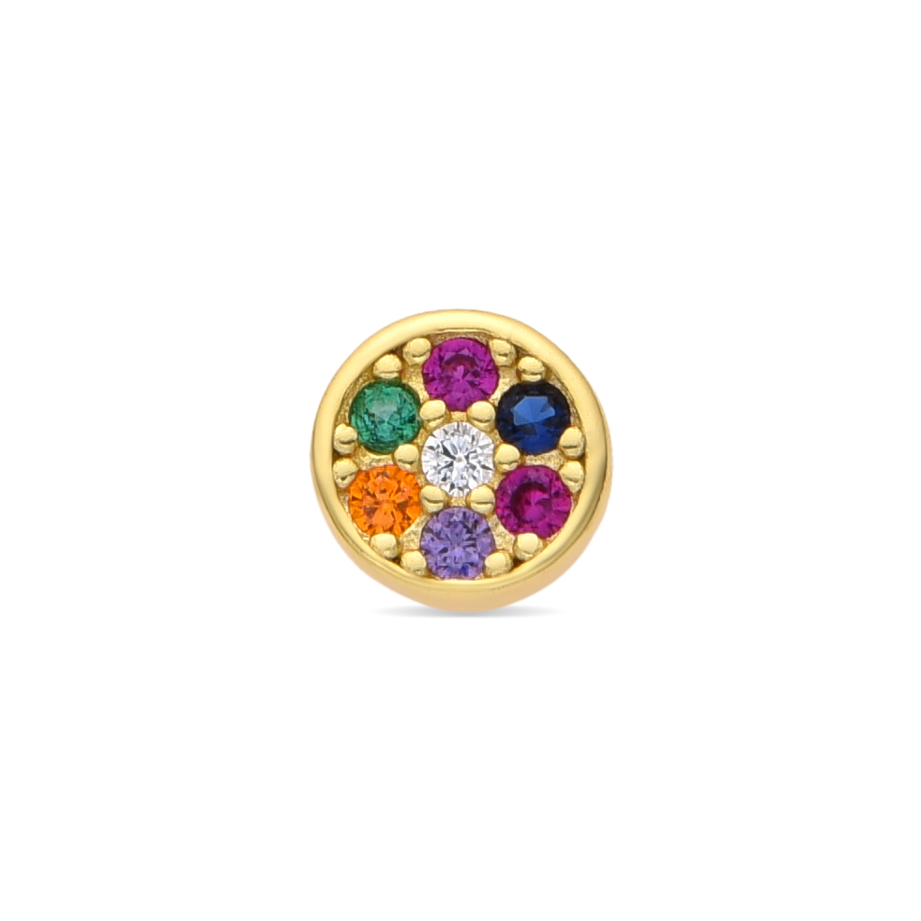 Piercing aus 925er Sterlingsilber und mehrfarbiger Zirkonia mit 18k Gelbgold-Finish - Nero