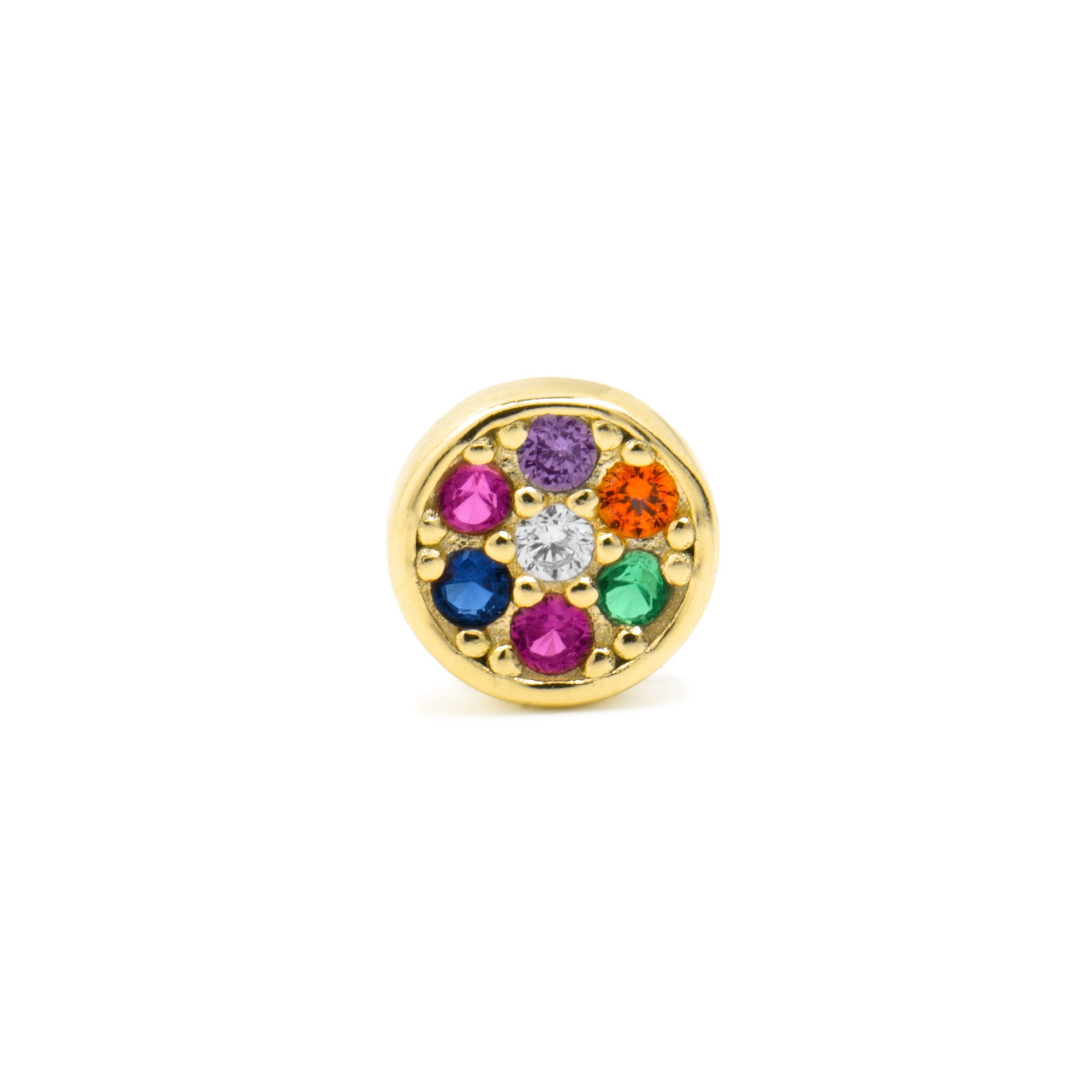 Piercing aus 925er Sterlingsilber und mehrfarbiger Zirkonia mit 18k Gelbgold-Finish - Nero
