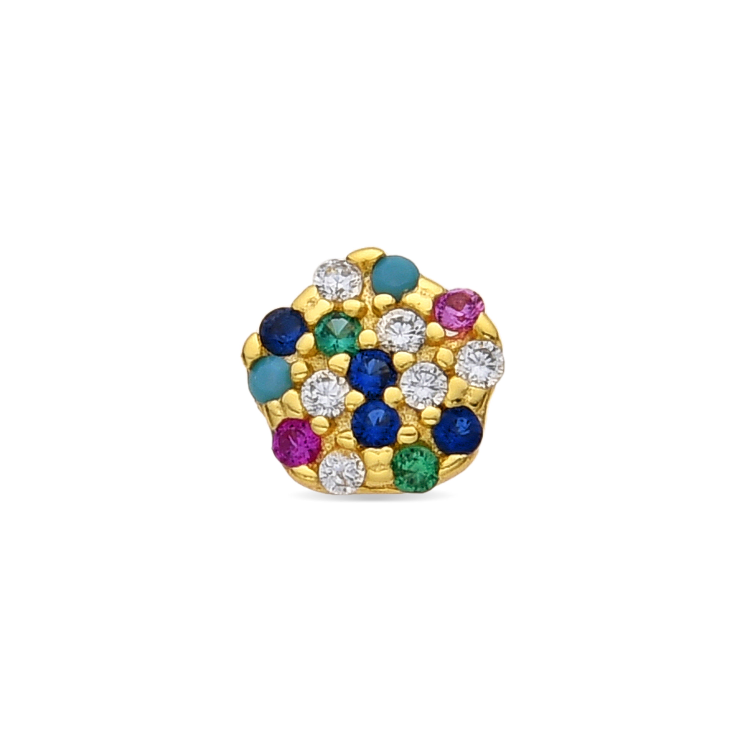 Piercing aus 925er Sterlingsilber und mehrfarbiger Zirkonia mit 18k Gelbgold-Finish - Mina