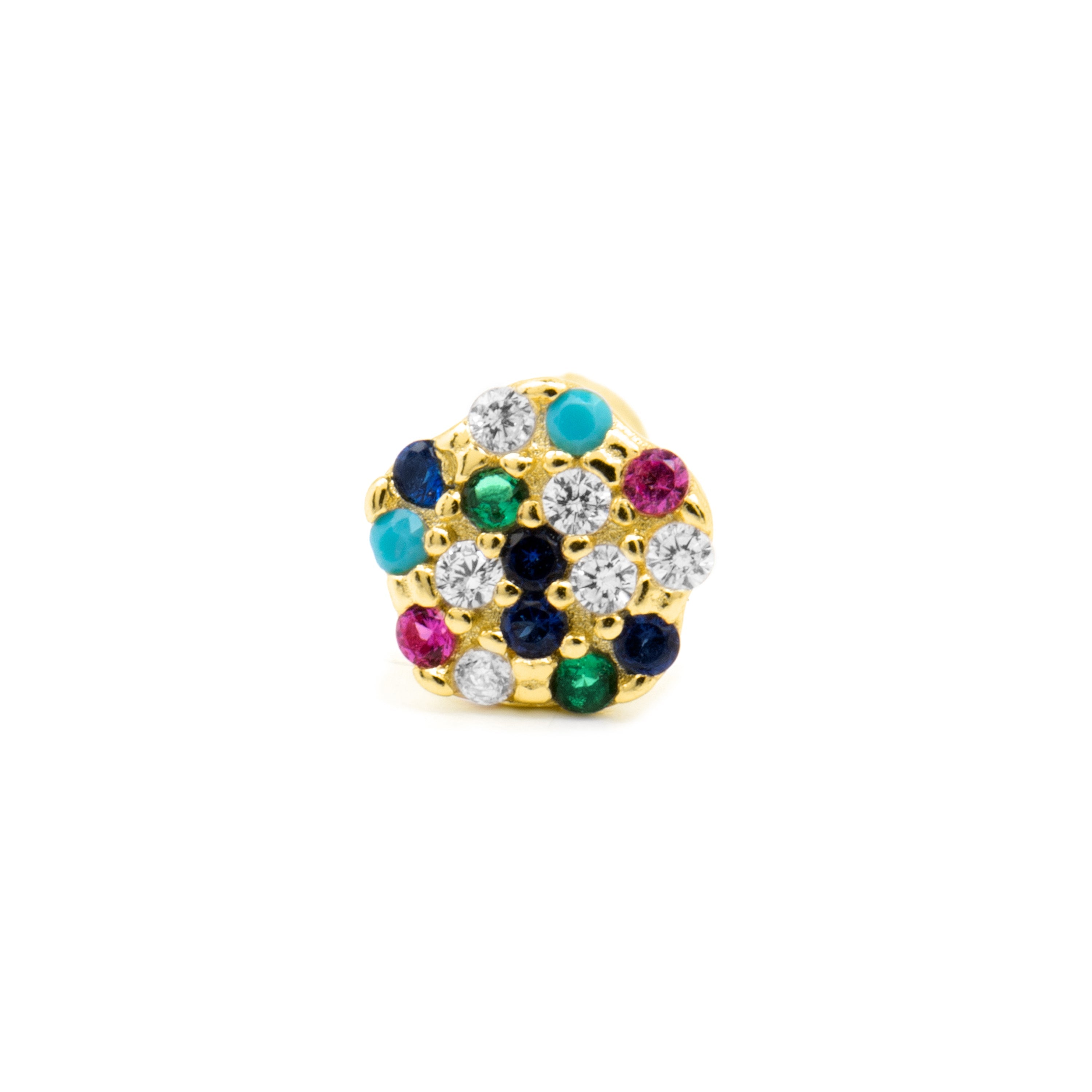 Piercing aus 925er Sterlingsilber und mehrfarbiger Zirkonia mit 18k Gelbgold-Finish - Mina