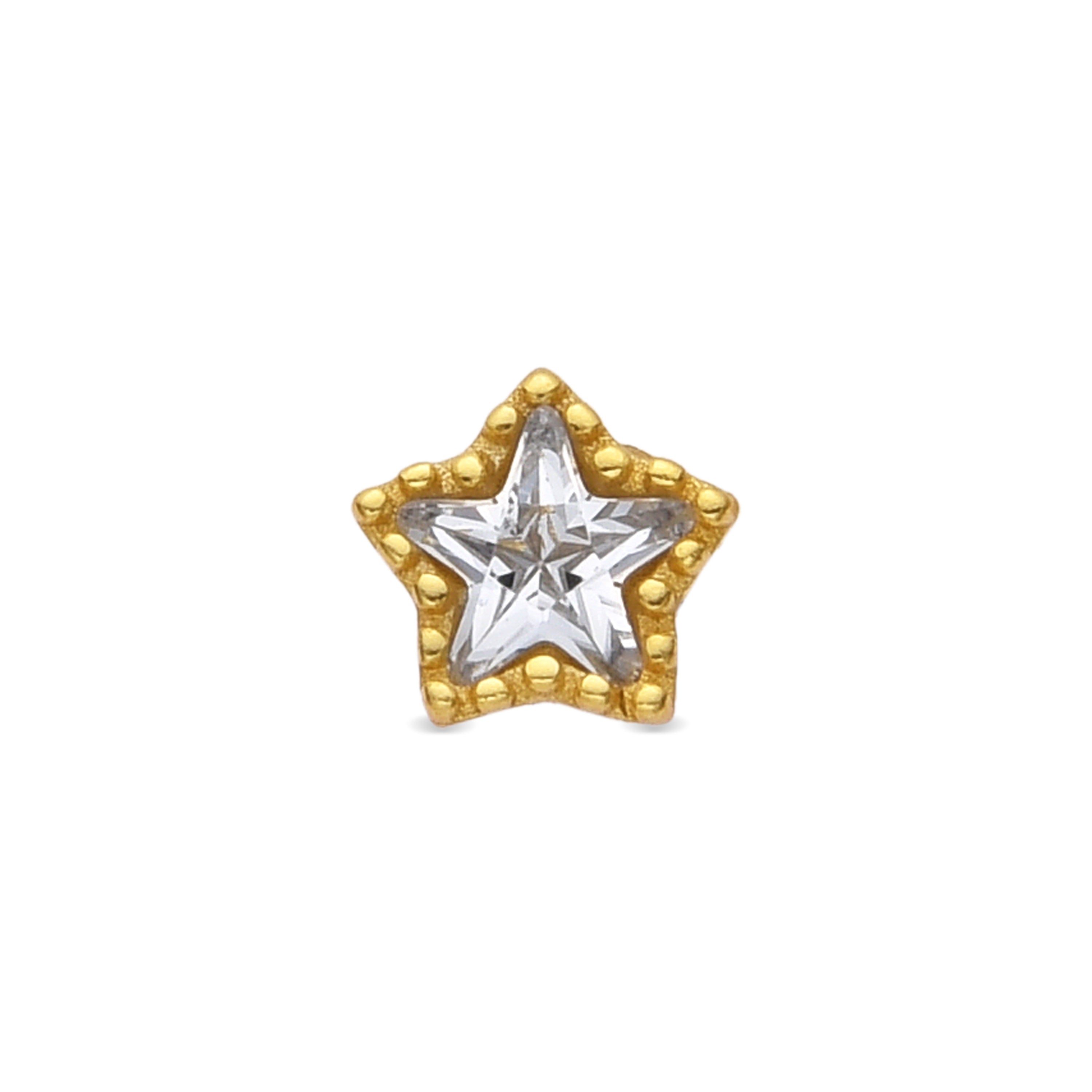 Piercing aus 925er Sterlingsilber und glänzenden Zirkonia mit 18k Gelbgold-Finish - Defad