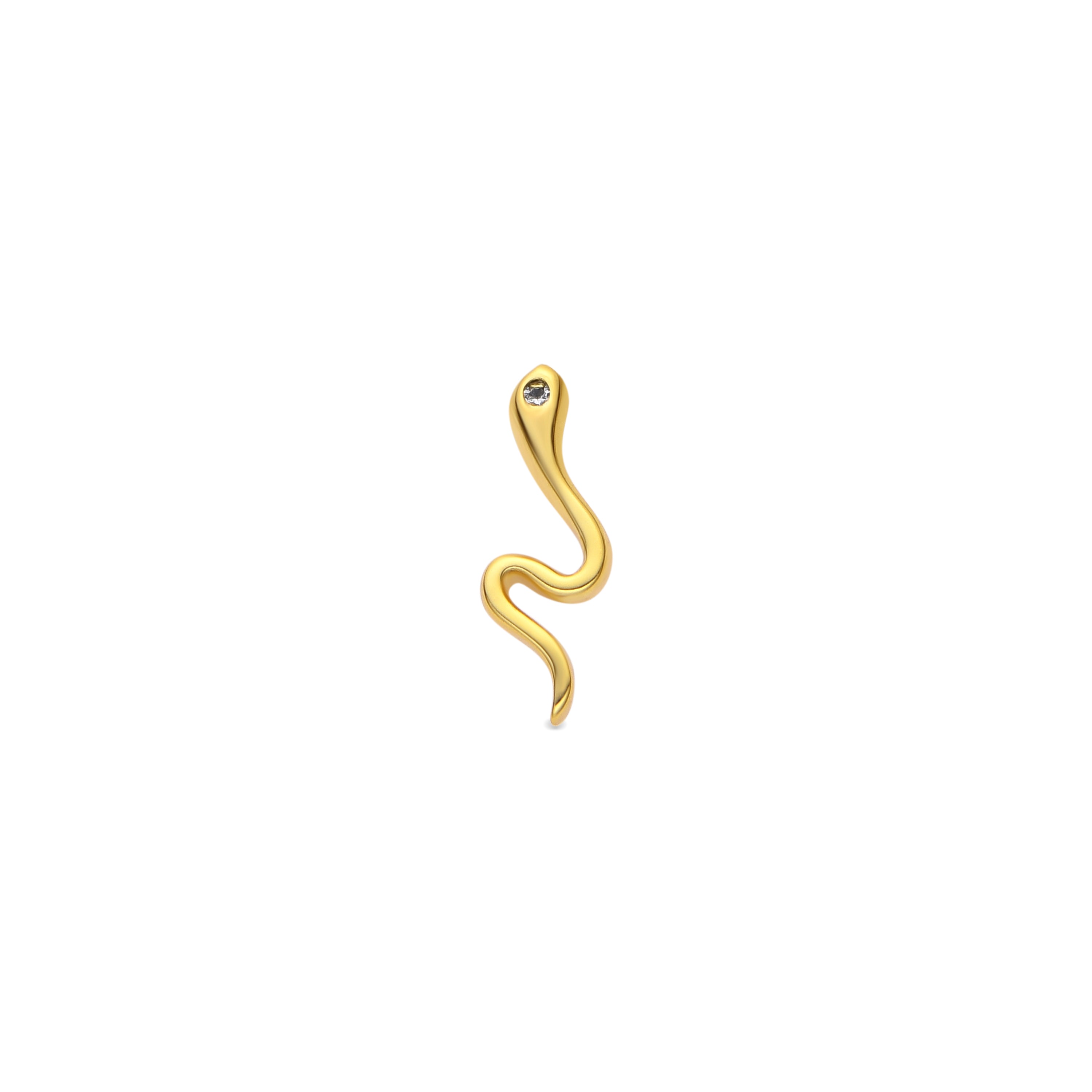 Piercing aus 925er Sterlingsilber und glänzenden Zirkonia mit 18k Gelbgold-Finish - Webia
