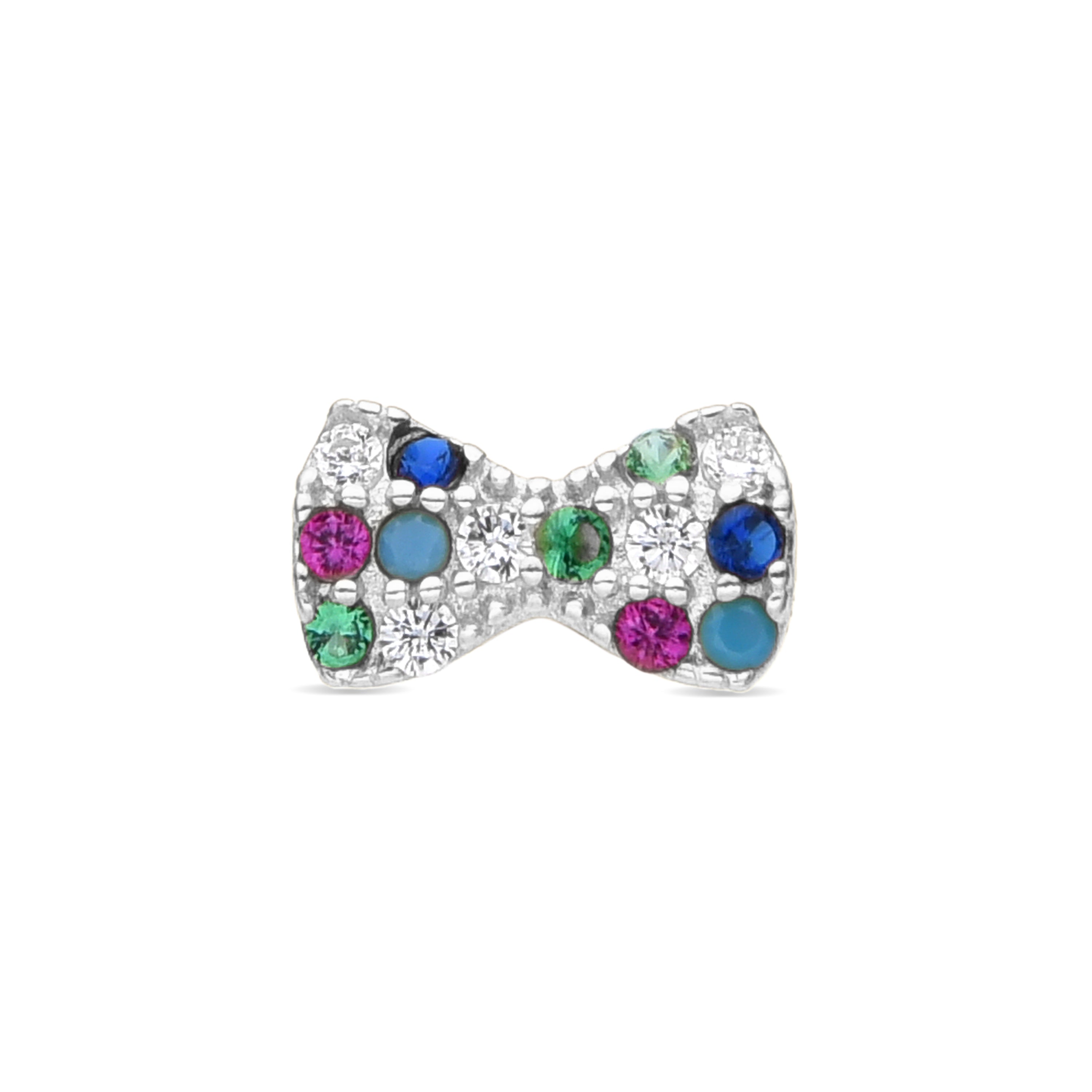 Piercing aus 925er Sterlingsilber und mehrfarbiger Zirkonia mit Rhodium-Finish - Nariel