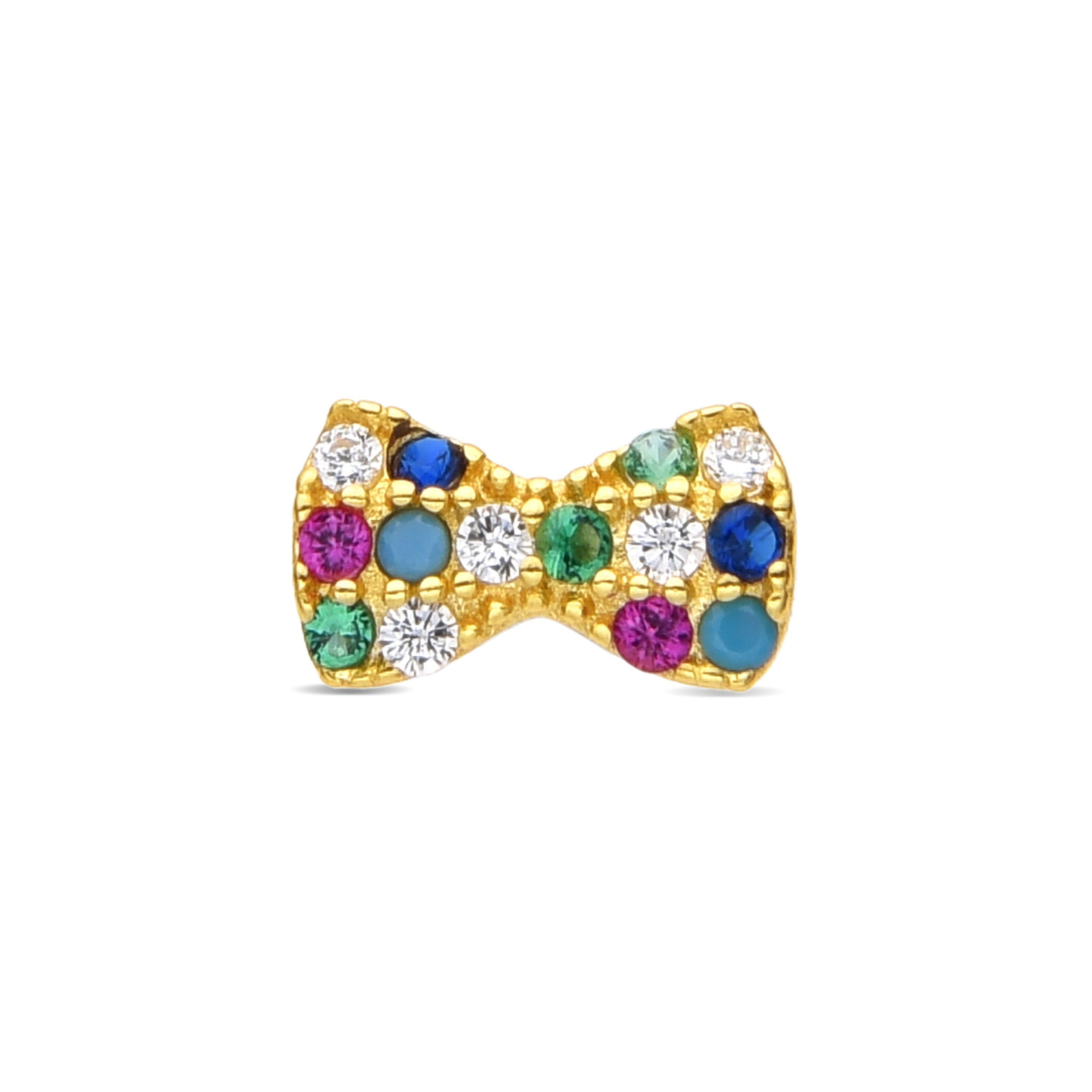 Piercing aus 925er Sterlingsilber und mehrfarbiger Zirkonia mit 18k Gelbgold-Finish - Nariel