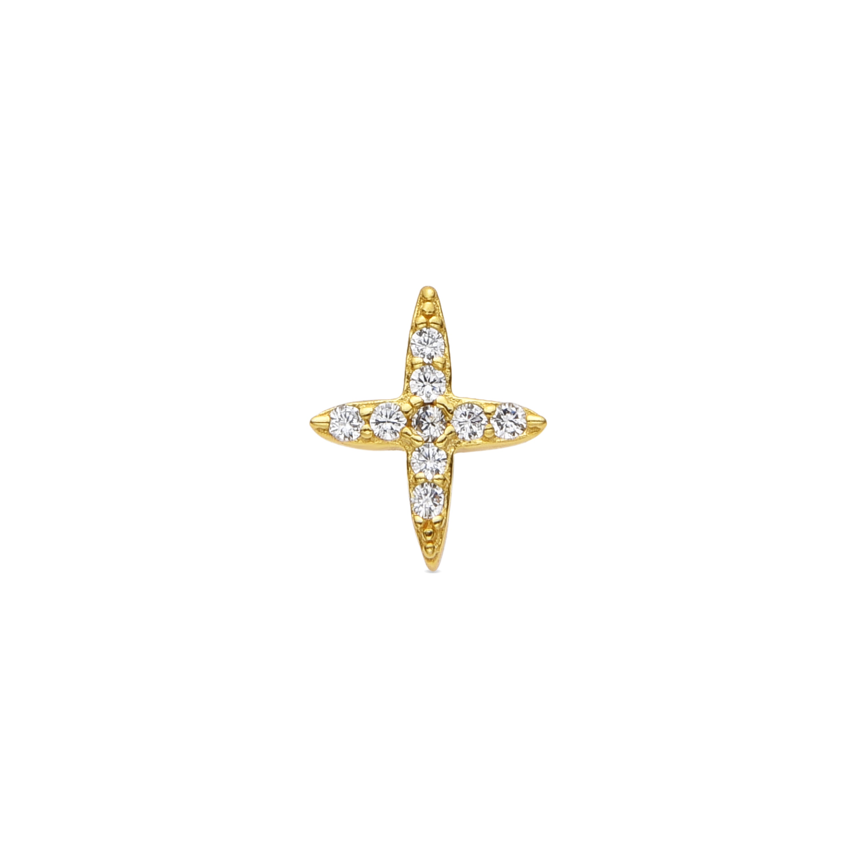 Piercing aus 925er Sterlingsilber und glänzender Zirkonia mit 18k Gelbgold-Finish - Eldia