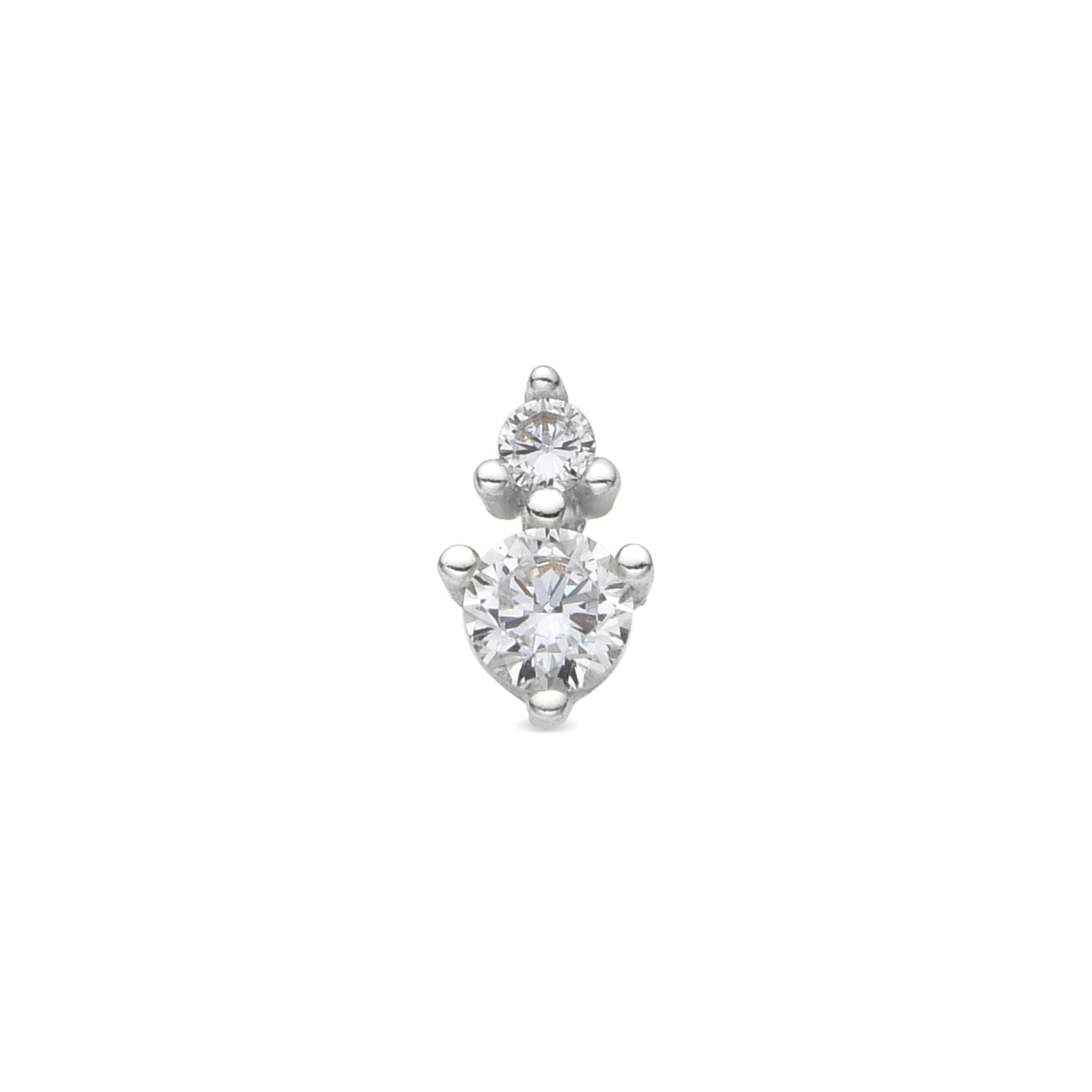 Piercing aus 925er Sterlingsilber und strahlendem Zirkonia mit Rhodium-Finish - Odwa