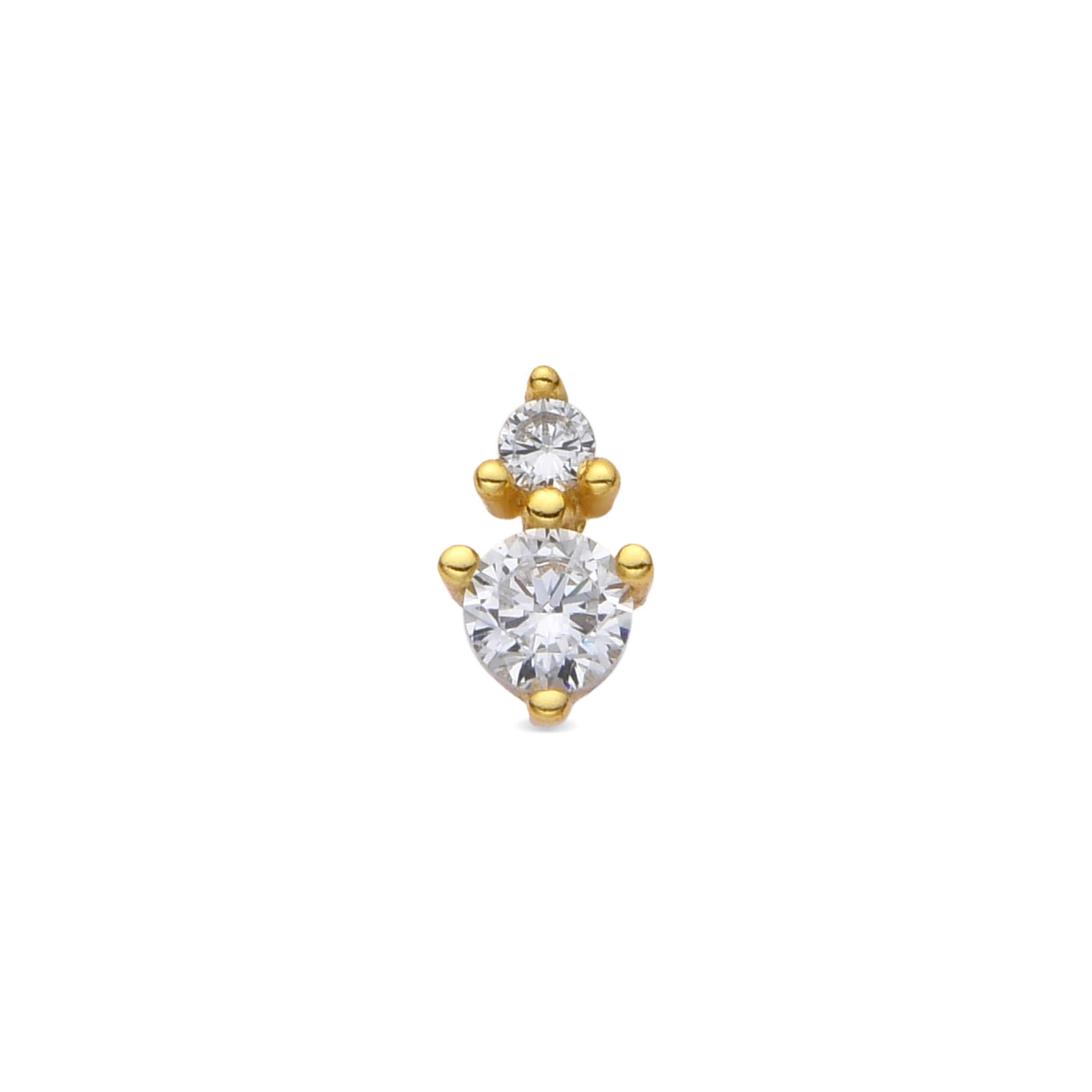 Piercing aus 925er Sterlingsilber und glänzender Zirkonia mit 18k Gelbgold-Finish - Odwa