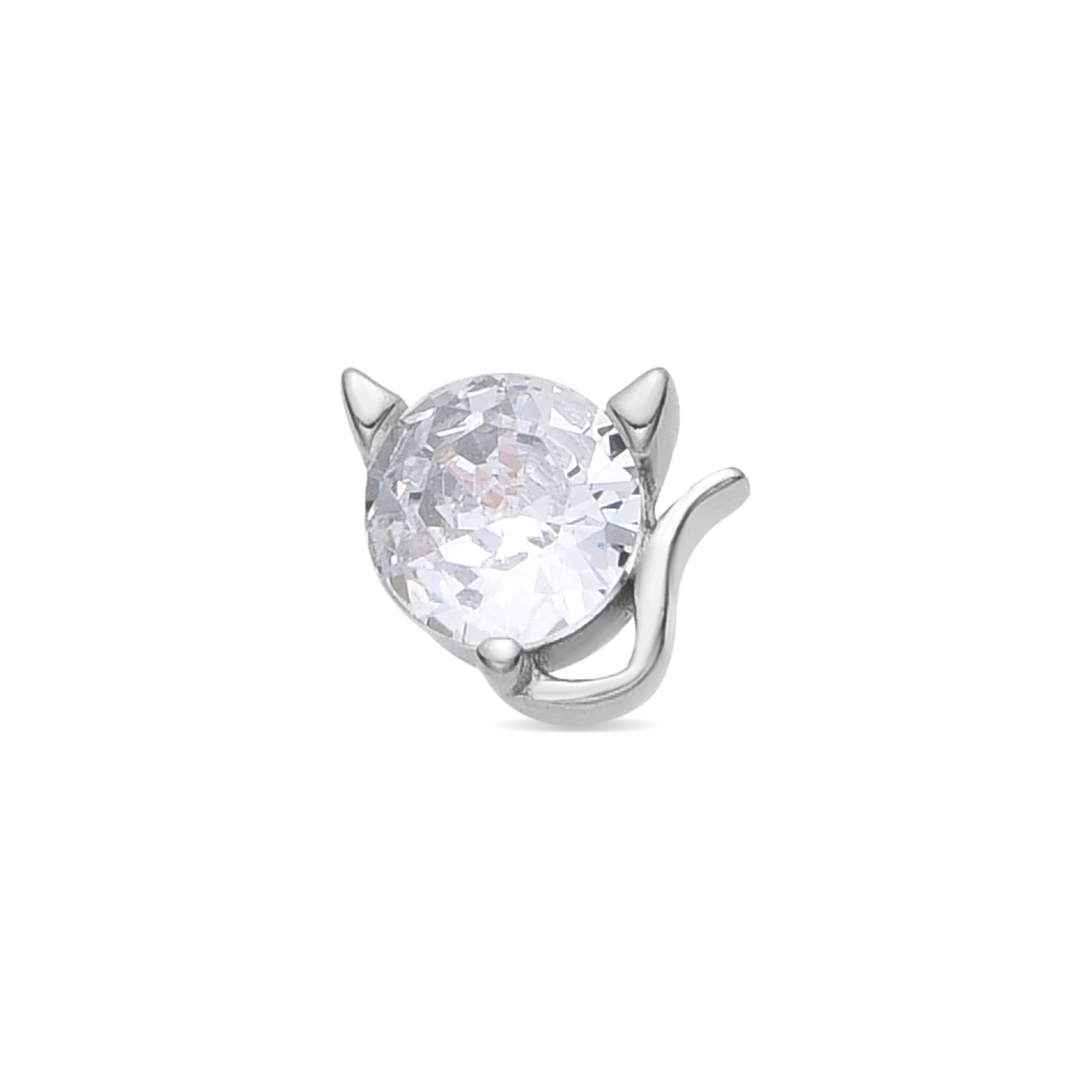 Piercing aus 925er Sterlingsilber und strahlendem Zirkonia mit Rhodium-Finish - Volsi