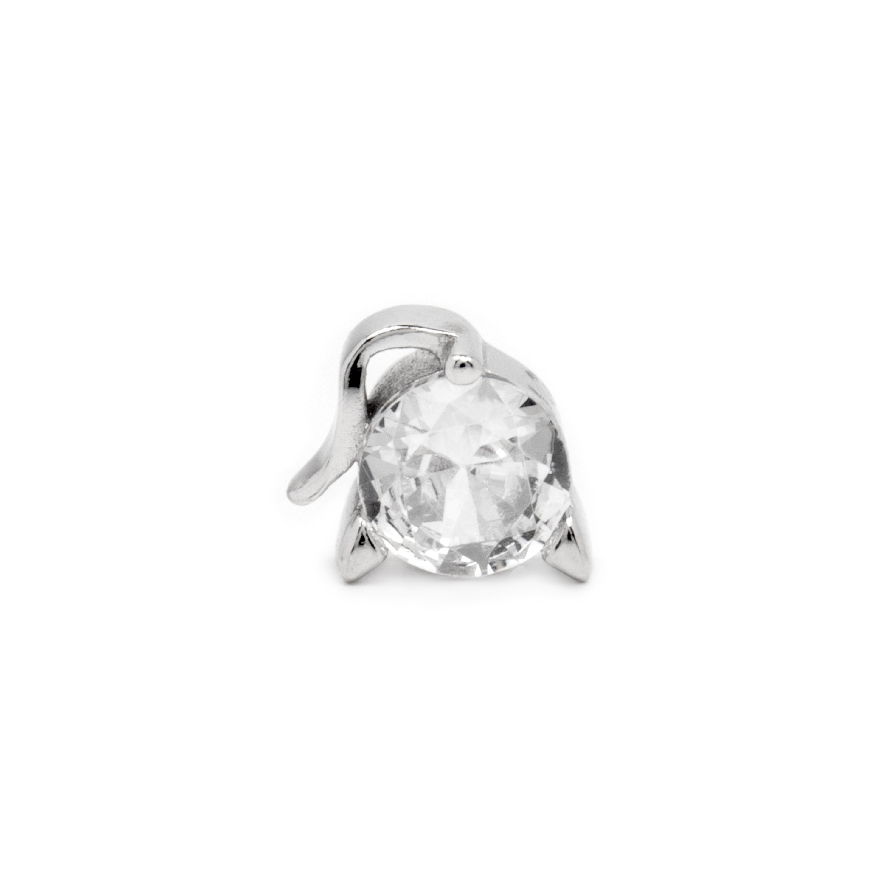 Piercing aus 925er Sterlingsilber und strahlendem Zirkonia mit Rhodium-Finish - Volsi