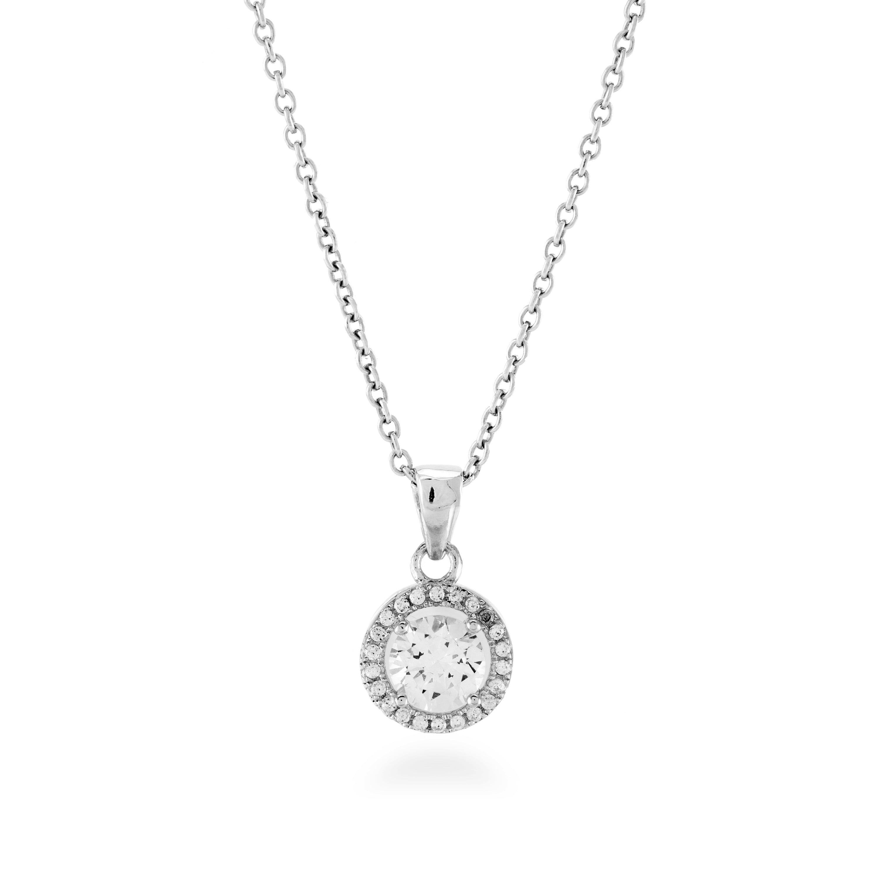 Collar de Plata de Ley 925 con Circonita Brillante acabado en rodio - Gema De Leyenda