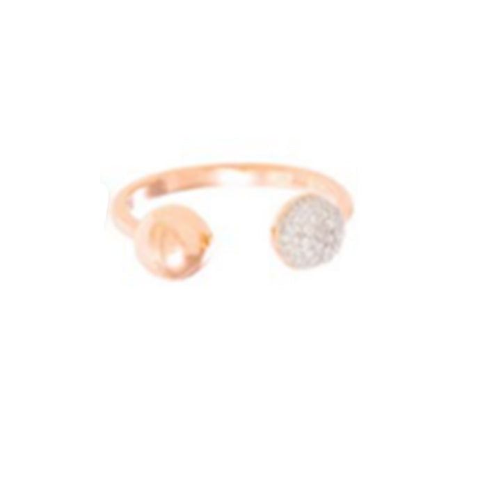 Anillo de Plata de Ley 925 con Circonita Brillante acabado en oro rosa 18K - Flantu