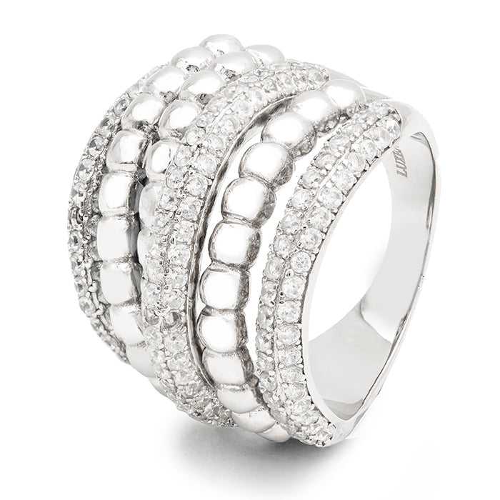 Anillo de Plata de Ley 925 con Circonita Brillante acabado en rodio - Sasth
