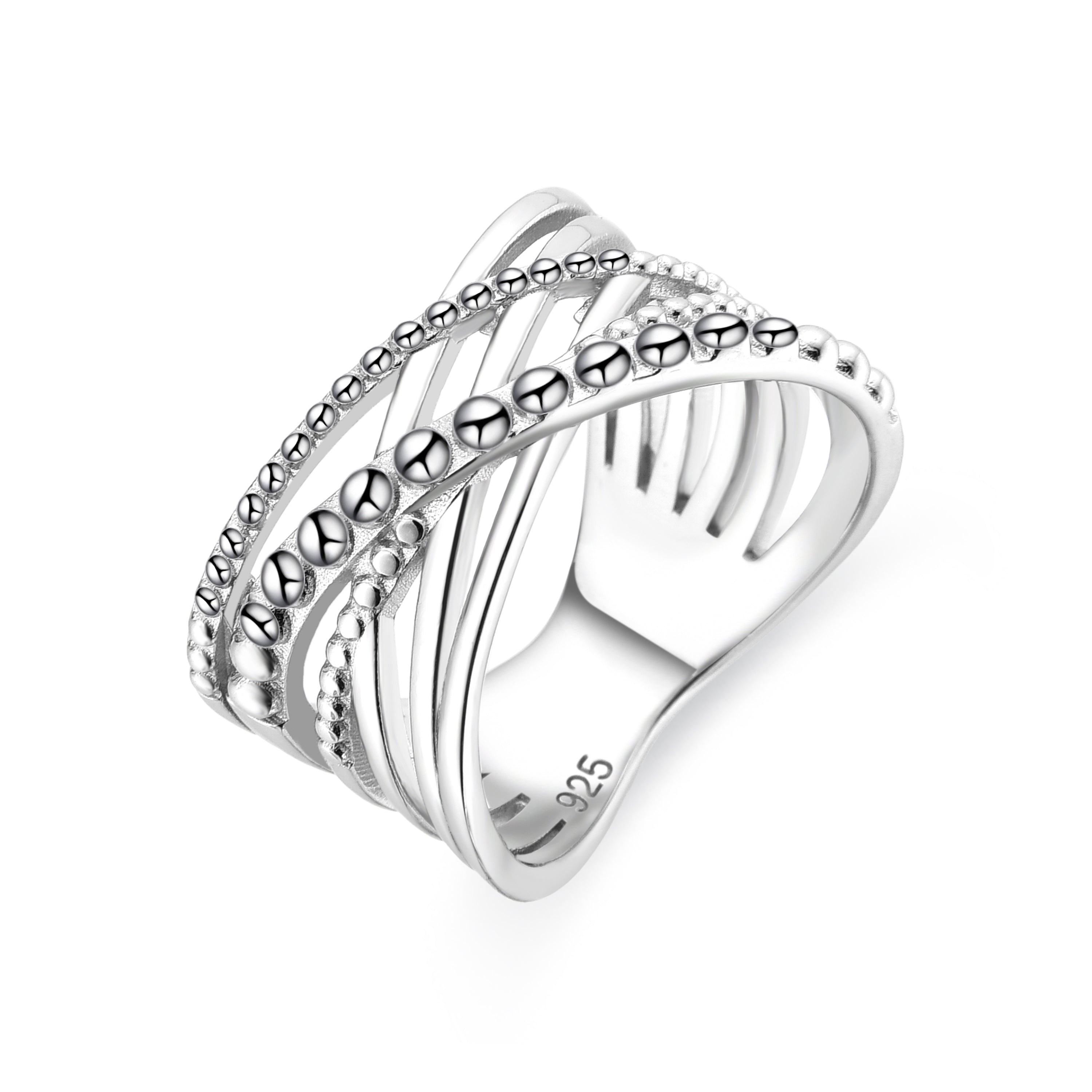Anillo de Plata de Ley 925 acabado en rodio - Nuse