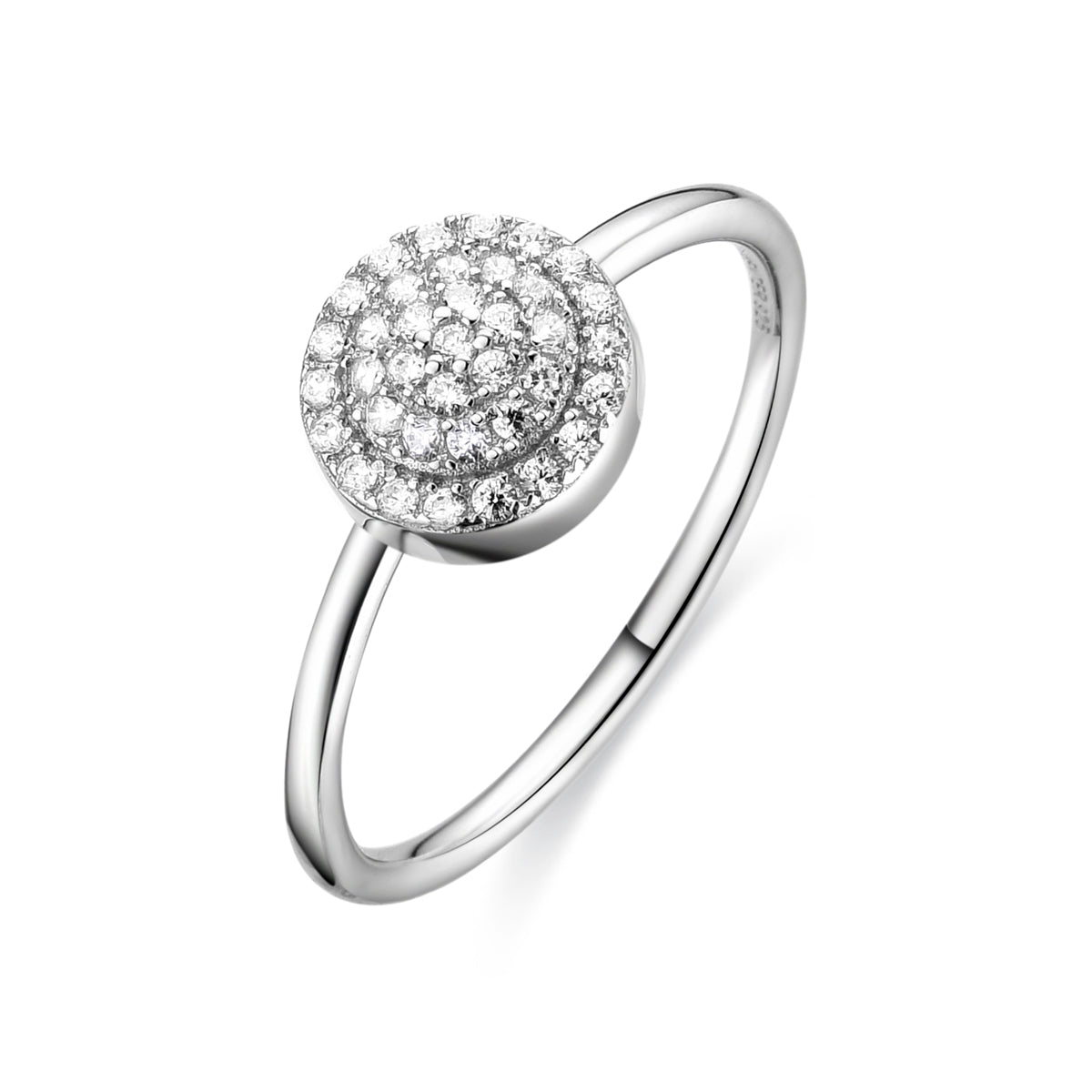 Anillo de Plata de Ley 925 con Circonita Brillante acabado en rodio - Delark