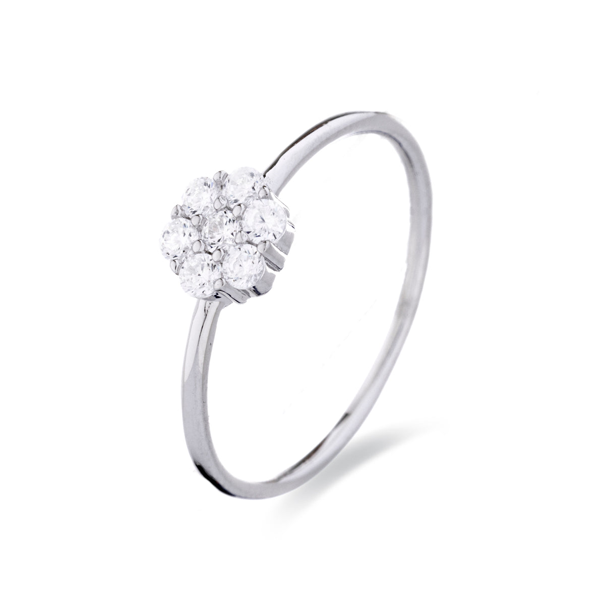 Anillo de Plata de Ley 925 con Circonita Brillante acabado en rodio - Tsein