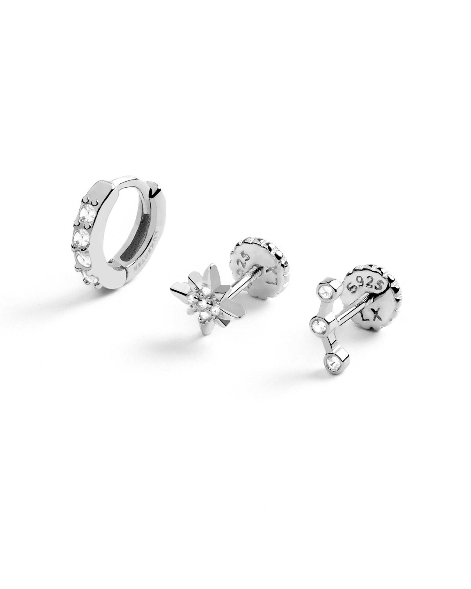 Set de Piercings Ansung, Waruan y Qant de Plata de Ley 925