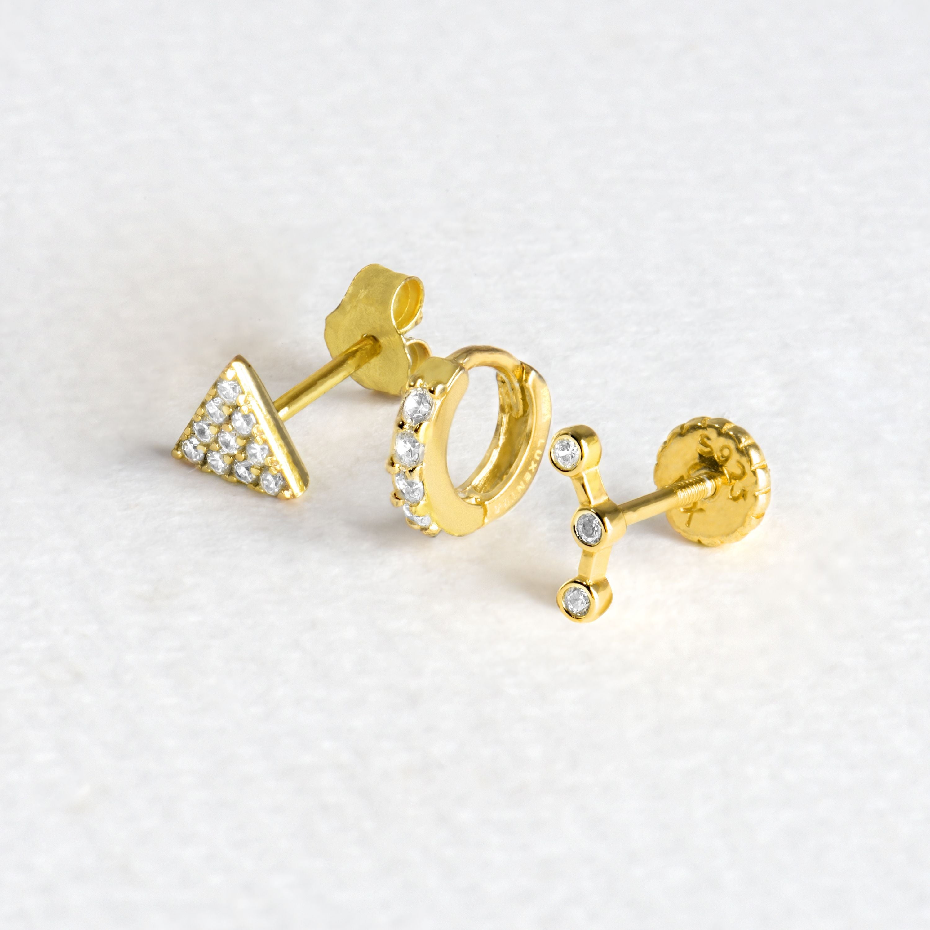 Set van Ansung, Qant en Calye Zilveren Piercings van 925