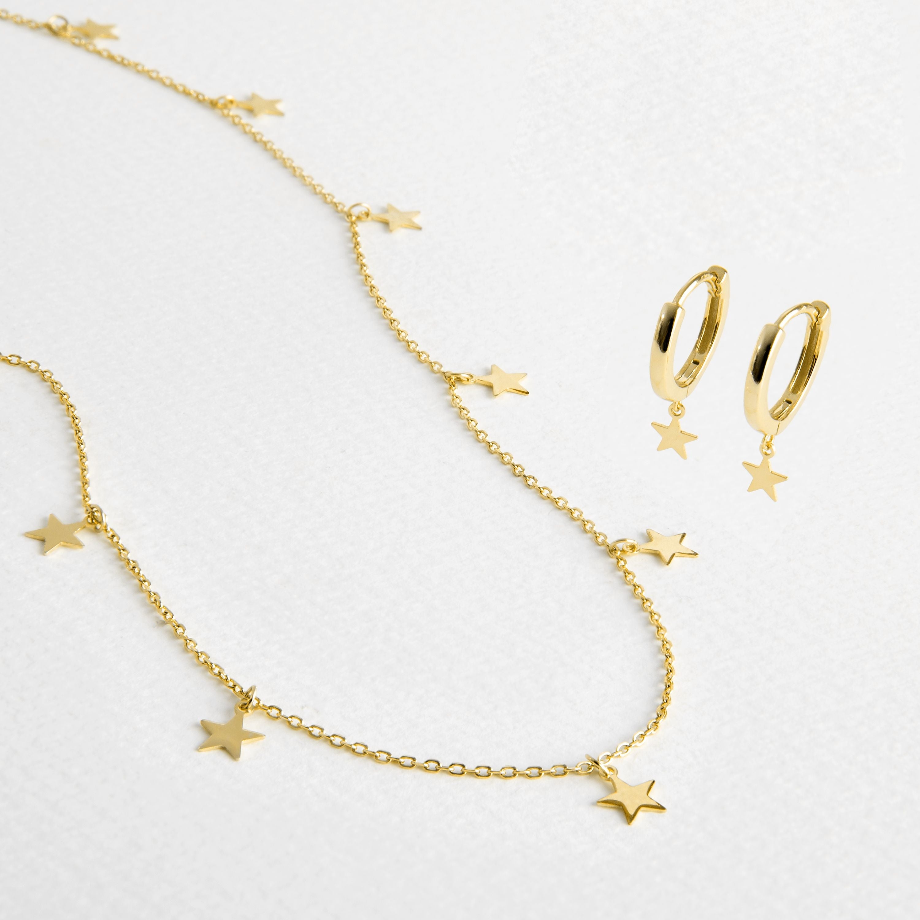 Star Earrings and Sereke Necklace in 925 Silver