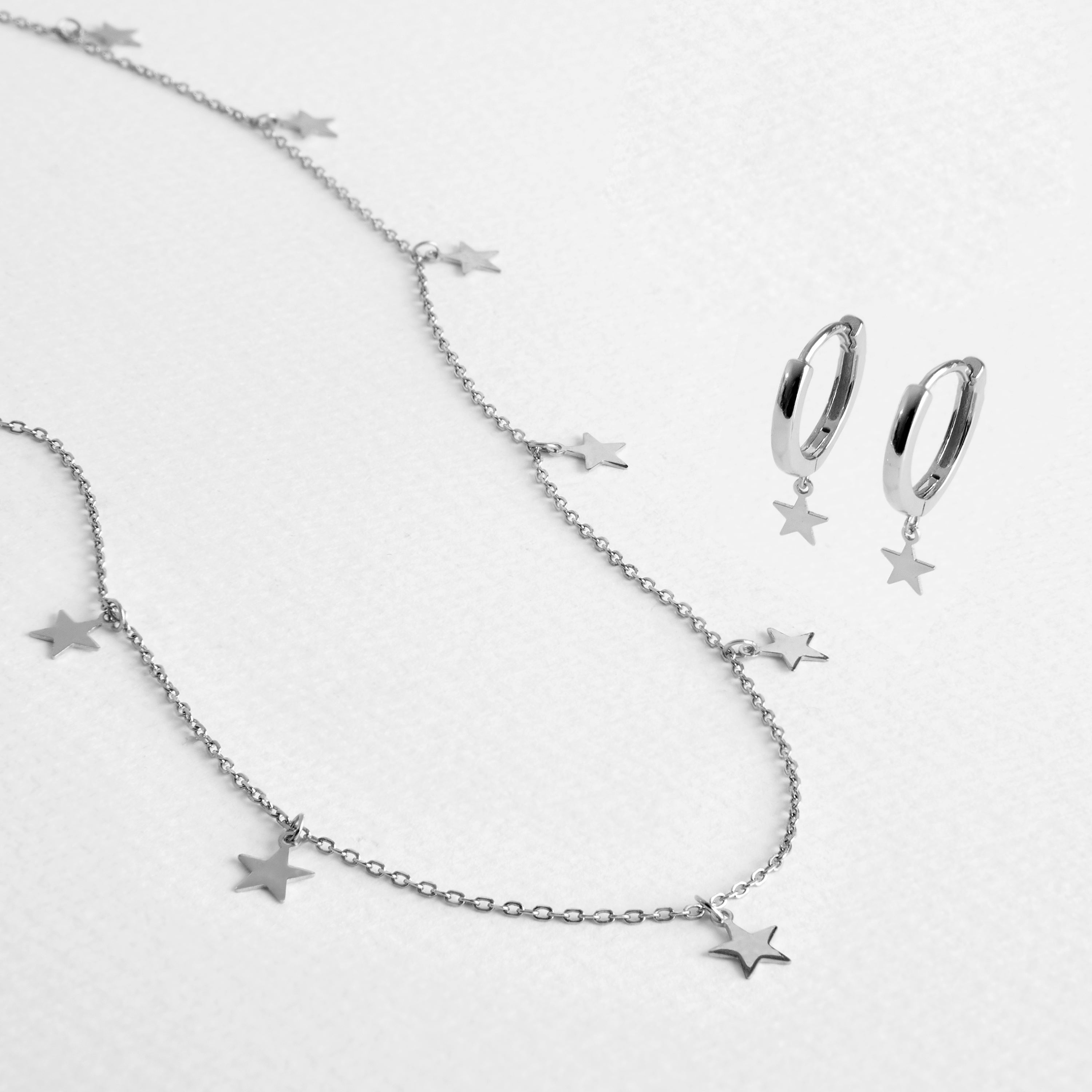 Ohrringe Stern und Halskette Sereke aus 925er Silber