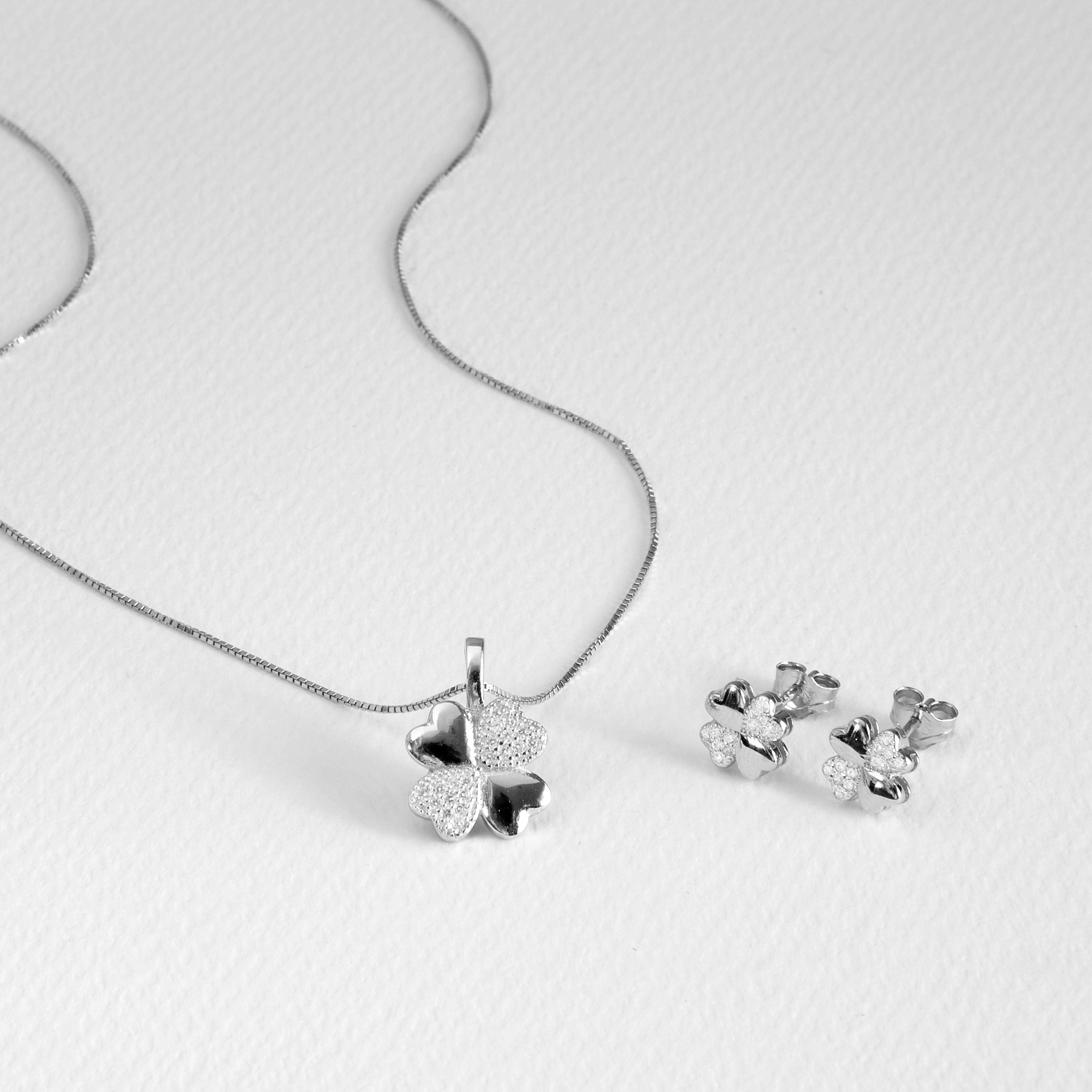 Conjuntos de Plata de Ley 925 con Circonita Brillante acabado en rodio - Hatua