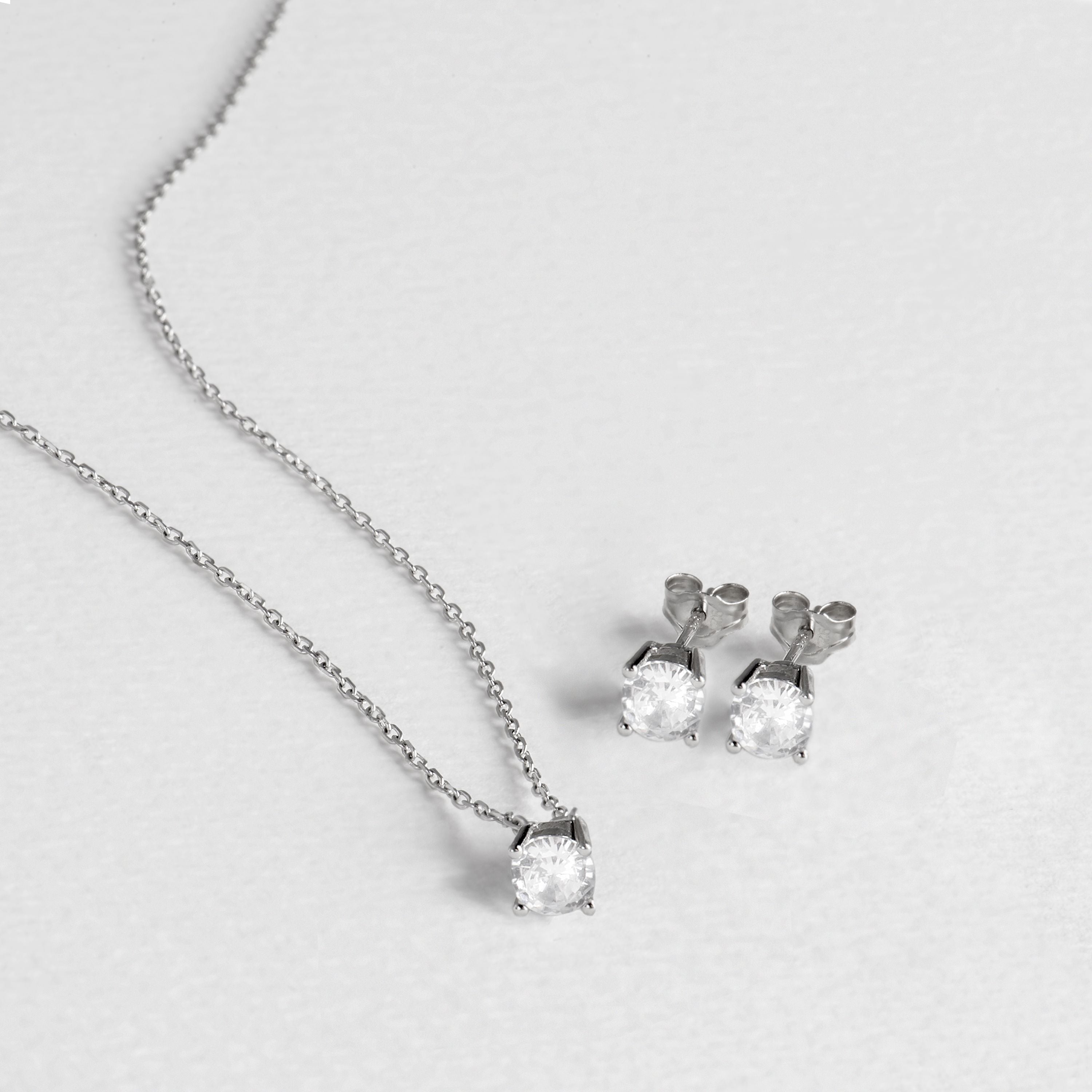 Conjuntos de Plata de Ley 925 con Circonita Brillante acabado en rodio - Básico