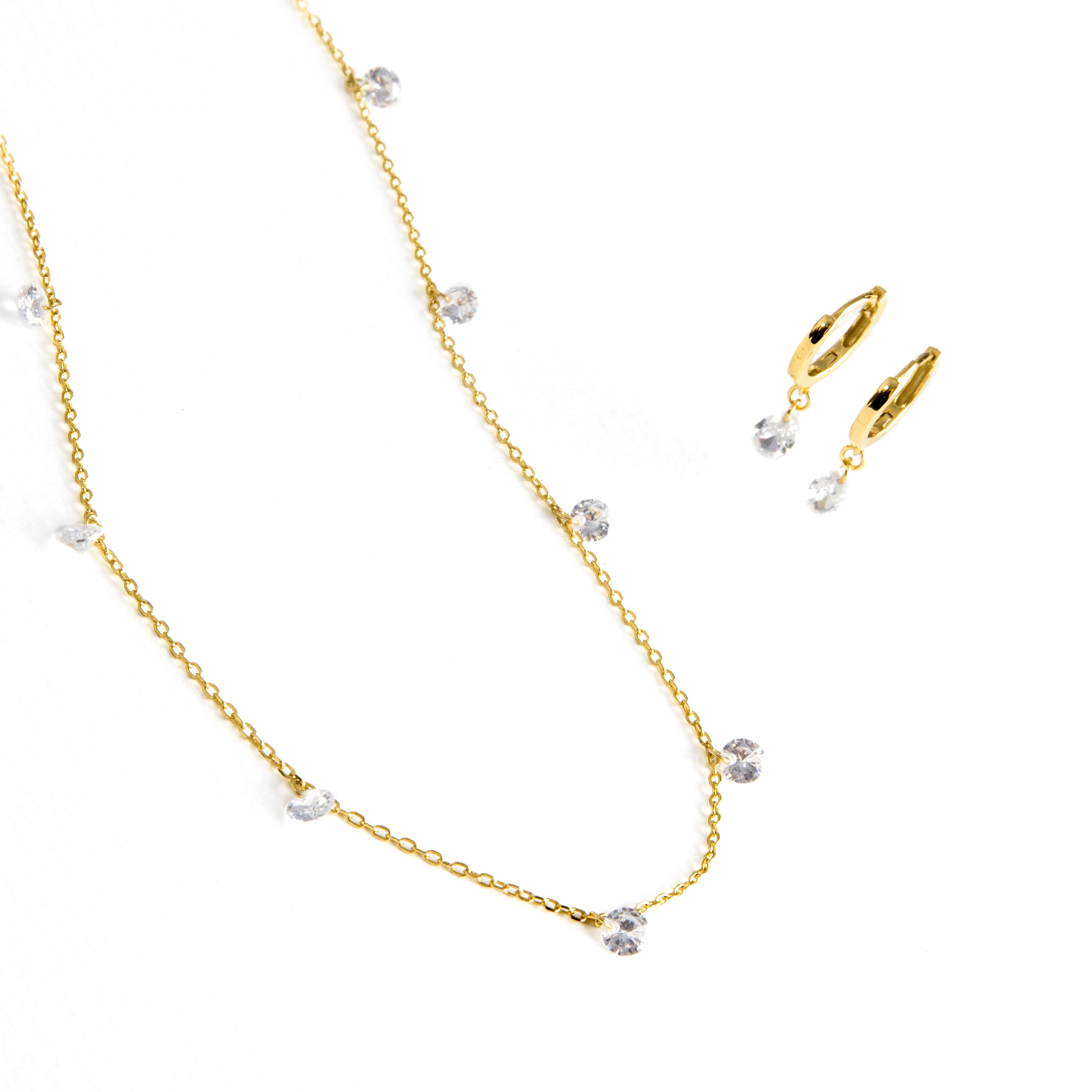 Conjuntos de Plata de Ley 925 con Circonita Brillante acabado en oro amarillo 18K - Arinor