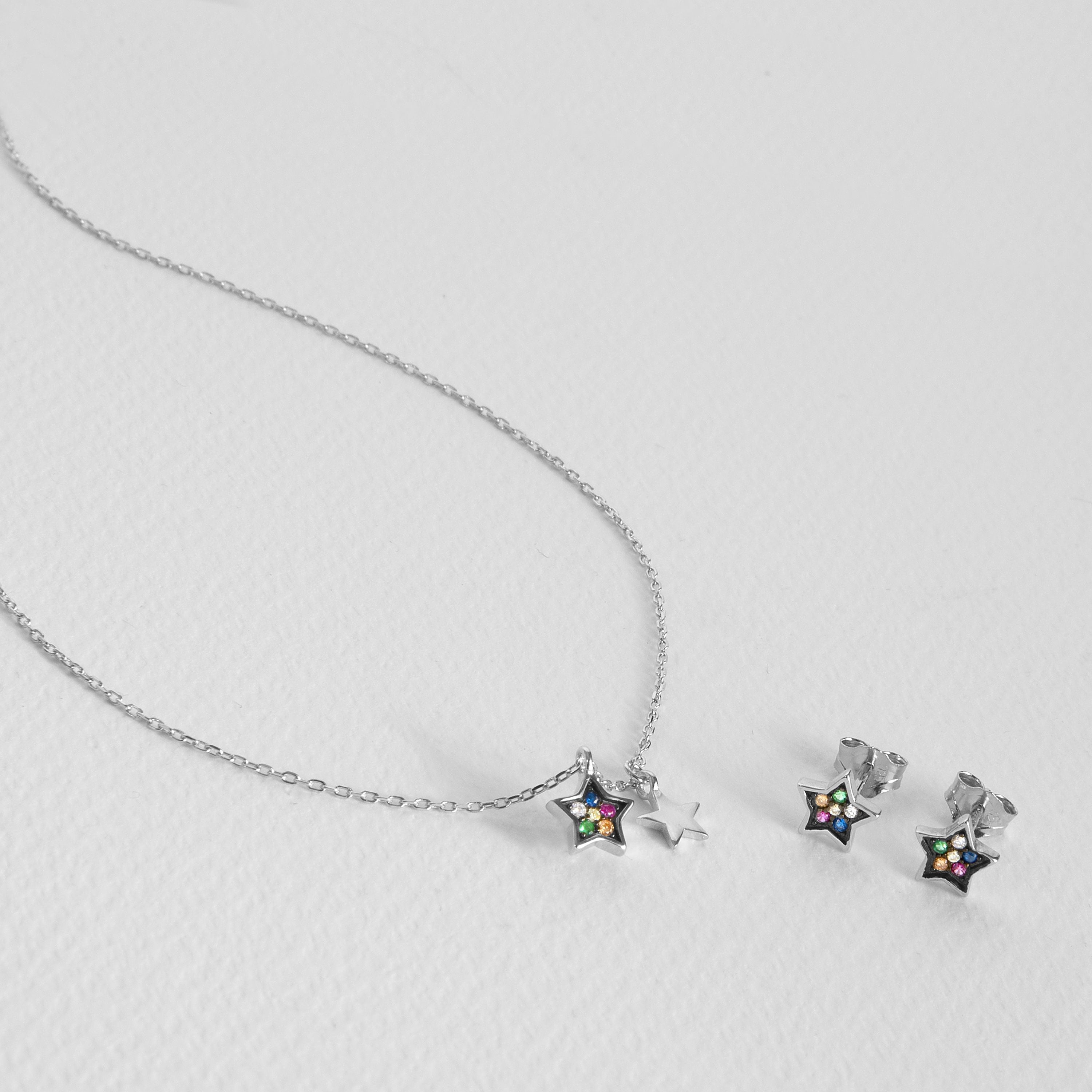 Conjuntos de Plata de Ley 925 con Circonita Multicolor acabado en rodio - Redo