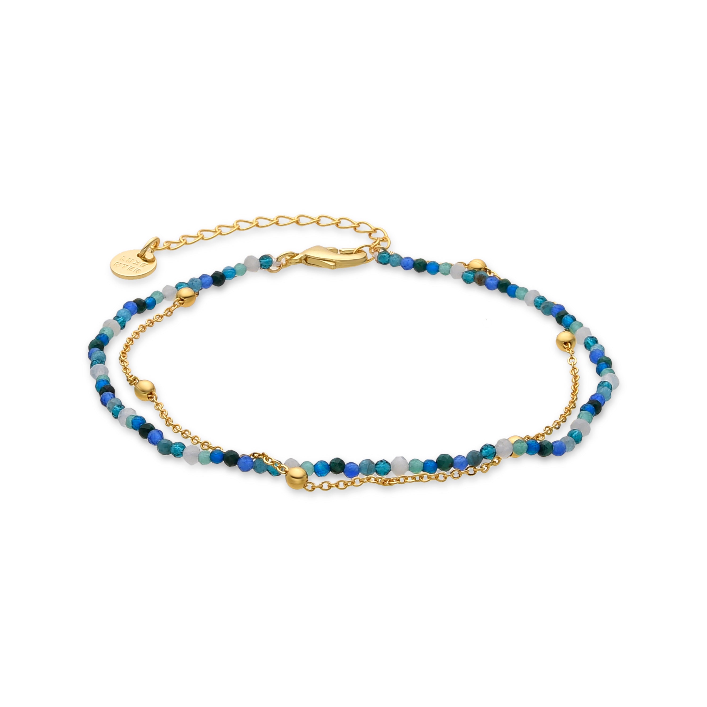 Pulsera con Cristal Azul Oscuro acabado oro 18K - Miwa