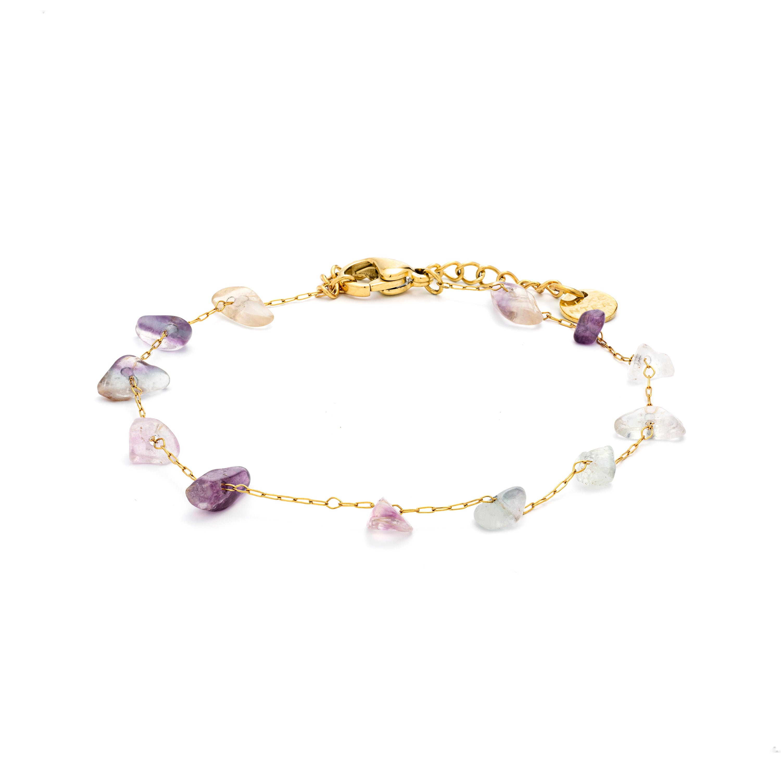 Bracciale in Pietra Naturale Multicolore finito in oro giallo 18K - Bidain