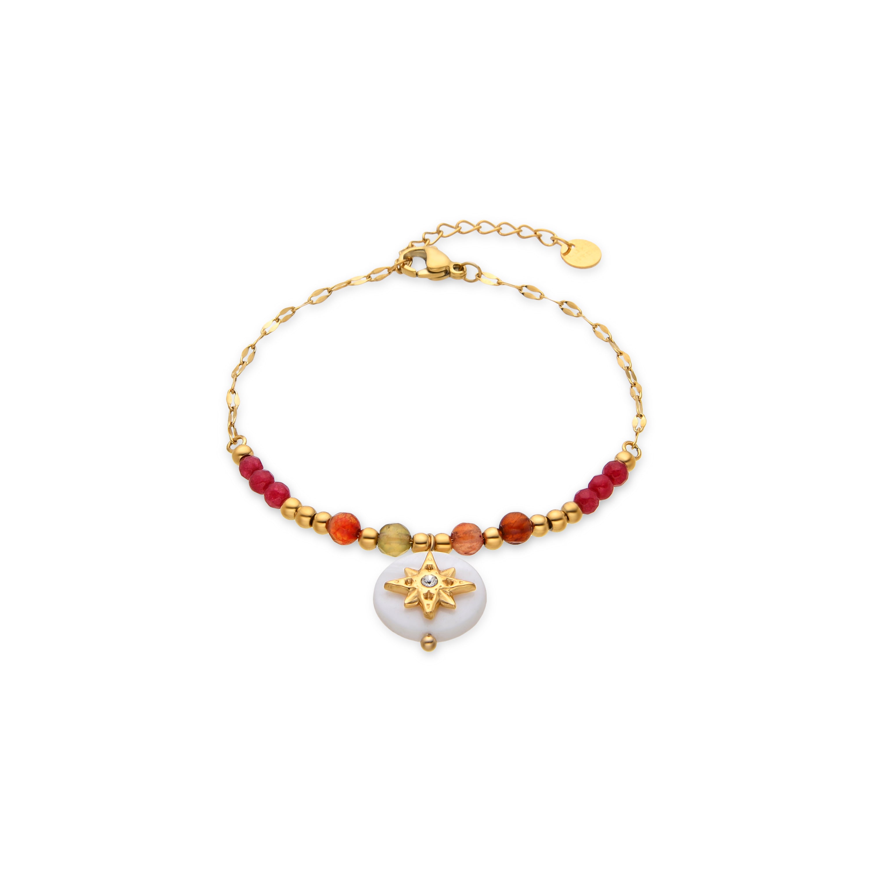 Bracciale in Madreperla Bianca finito in oro giallo 18K - Zador
