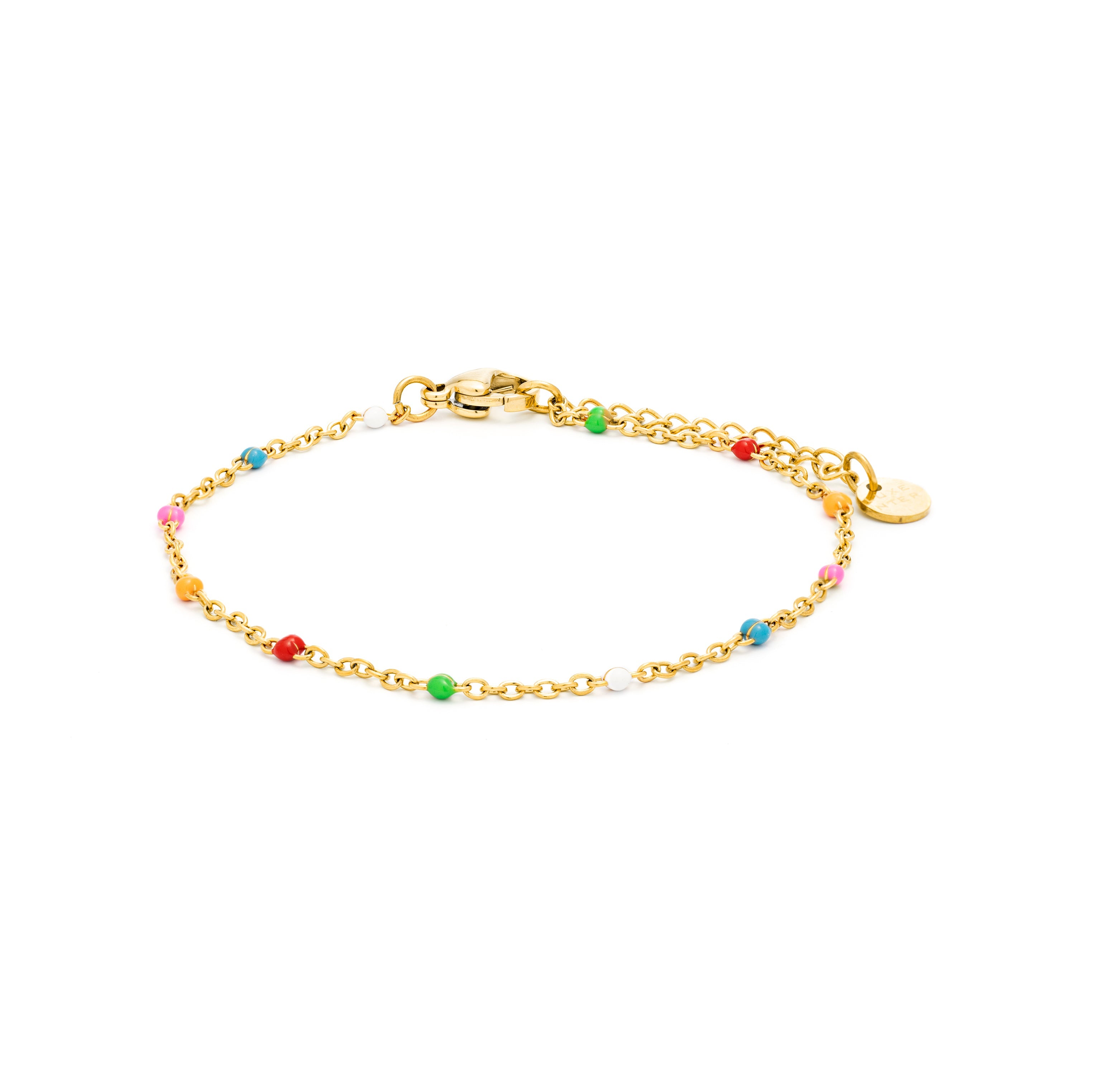 Multicolor Kristallarmband mit 18K Gelbgold-Finish - Ukdra