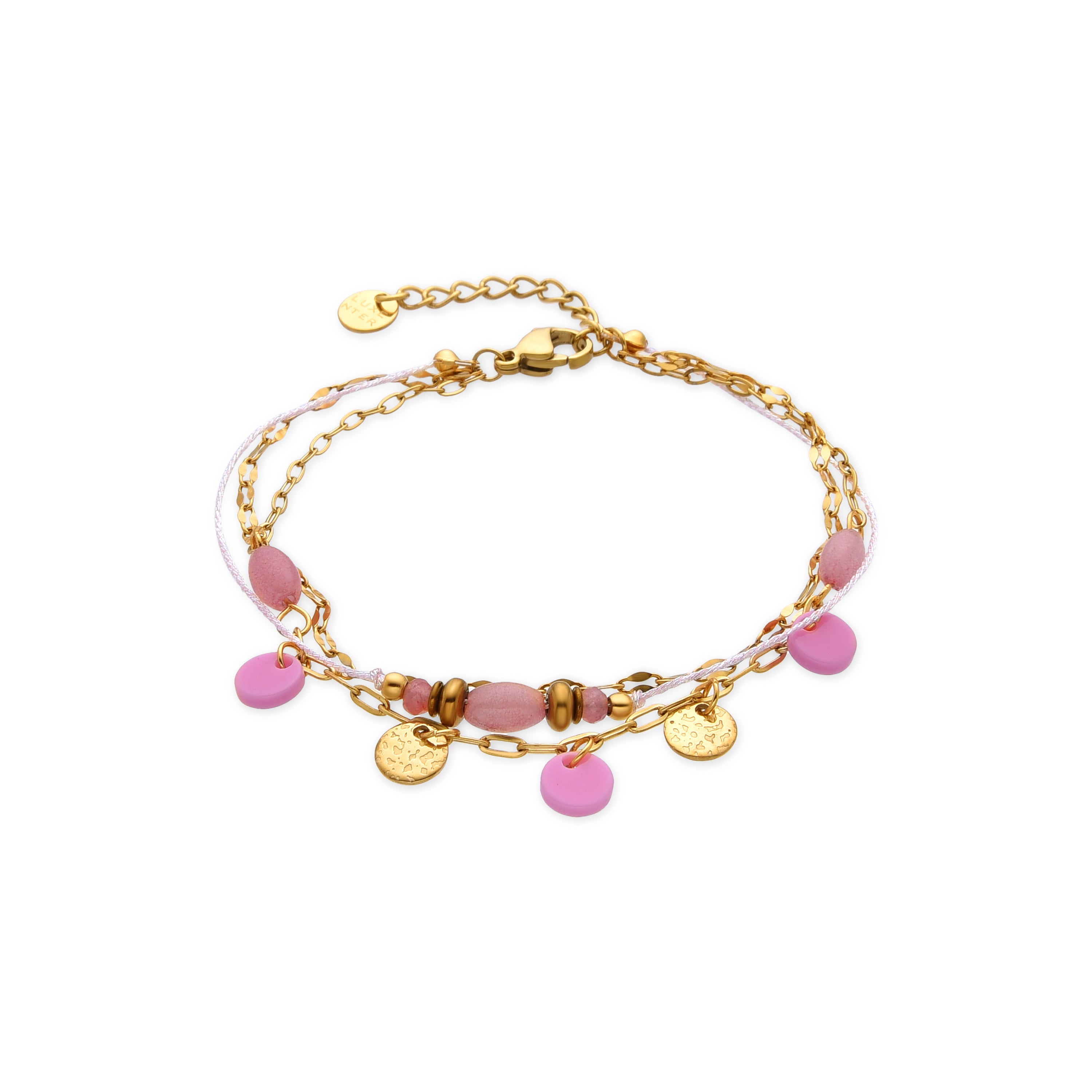 Bracelet en Quartz Rose finition or 18k - Omlia